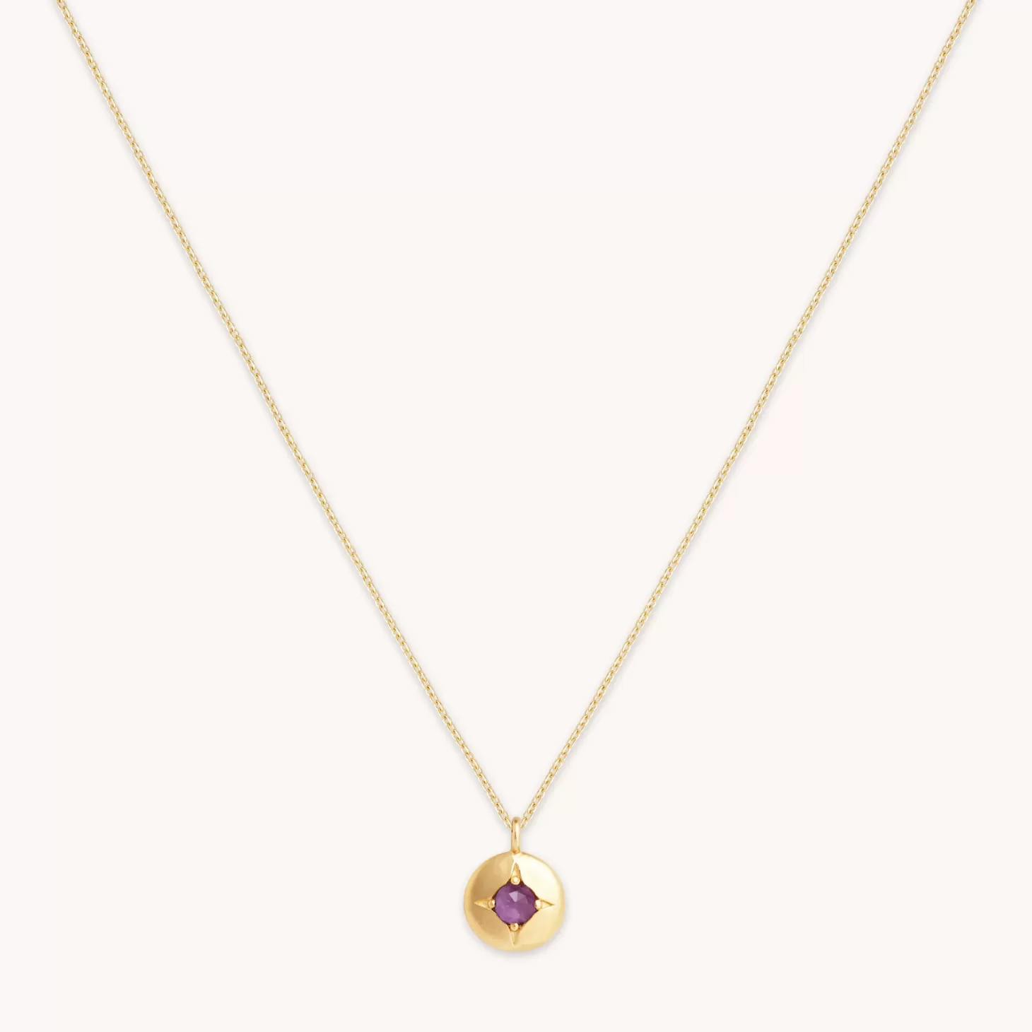 Astrid & Miyu February Birthstone Necklace In Solid Gold 14K Gold Sale
