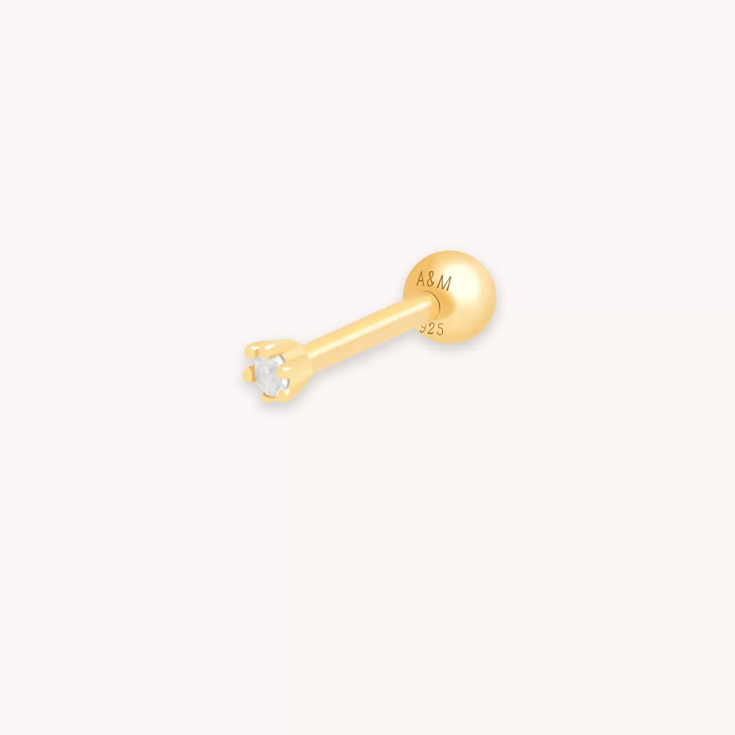 Astrid & Miyu Flora Tiny Barbell In Gold 18K Gold Plated Sterling Silver Store