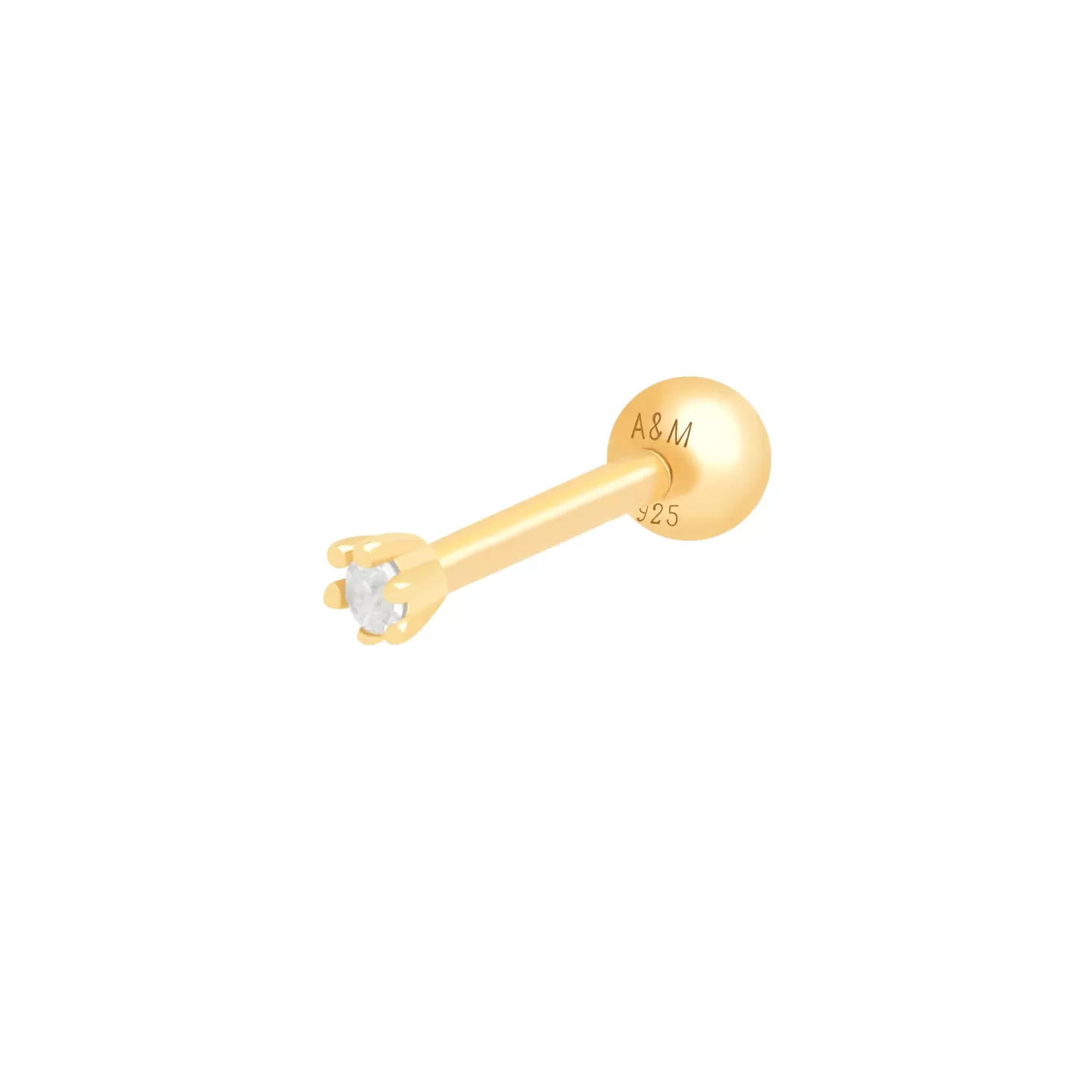 Astrid & Miyu Flora Tiny Barbell In Gold 18K Gold Plated Sterling Silver Store