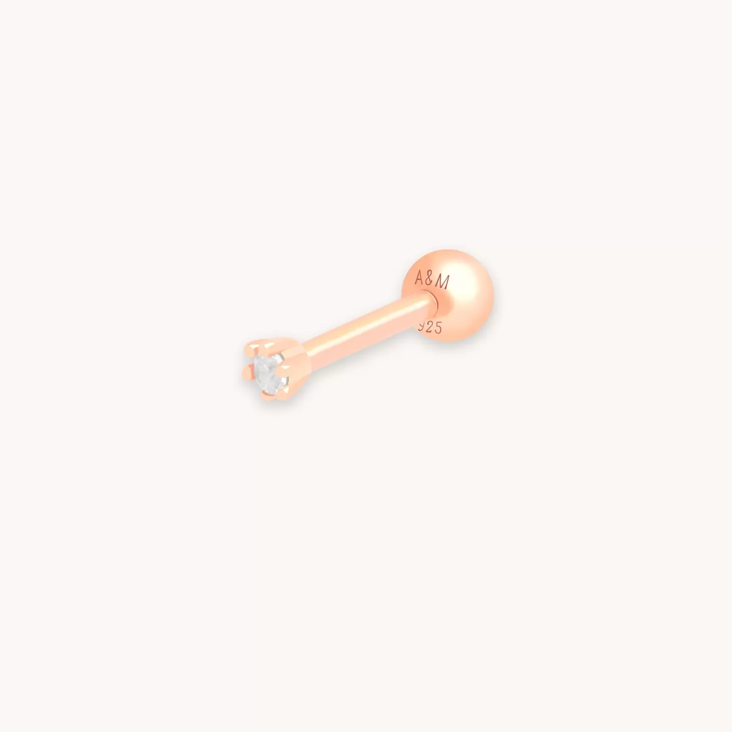 Astrid & Miyu Flora Tiny Barbell In Rose Gold 18K Rose Gold Plated Sterling Silver Cheap