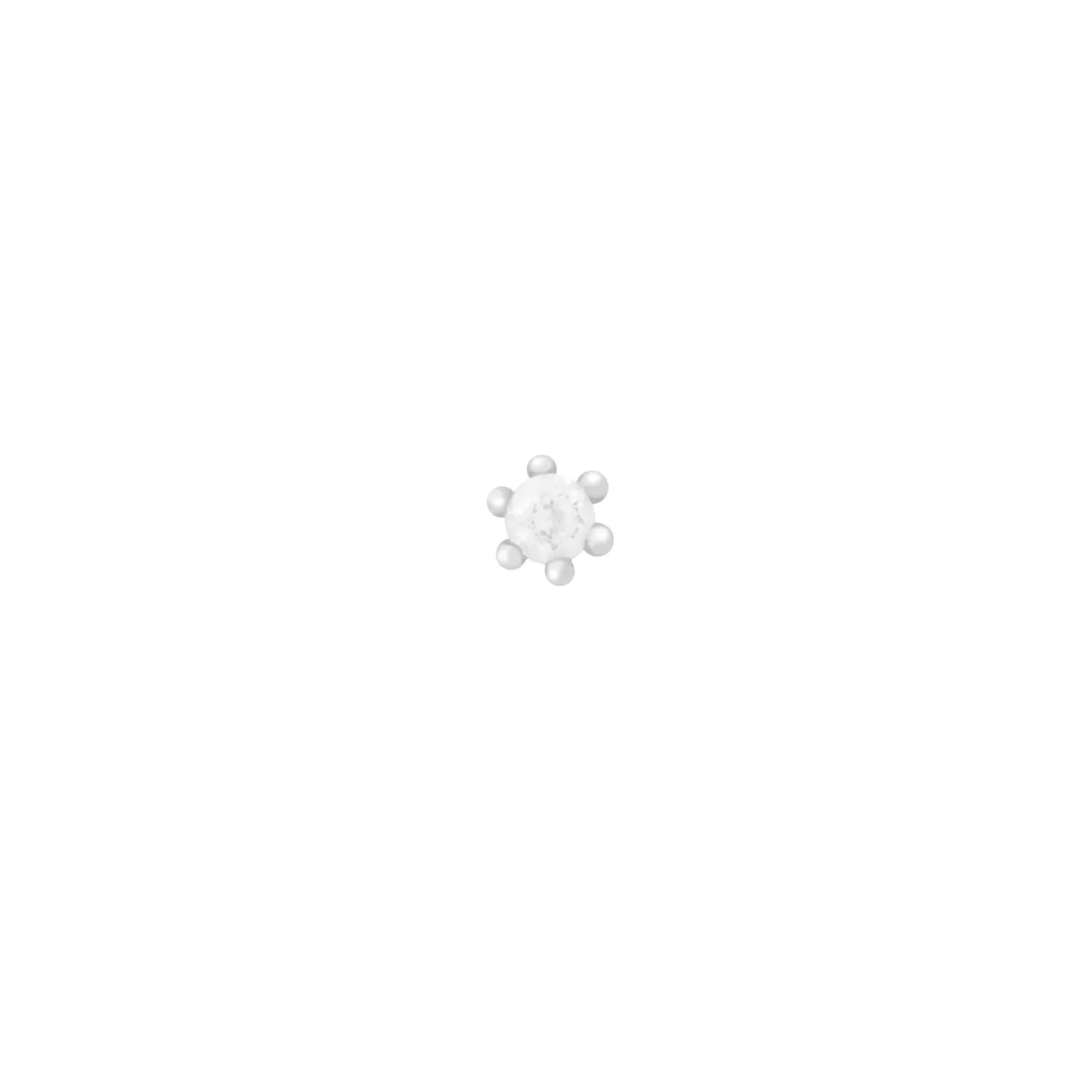 Astrid & Miyu Flora Tiny Barbell In Silver Rhodium Plated Sterling Silver Flash Sale