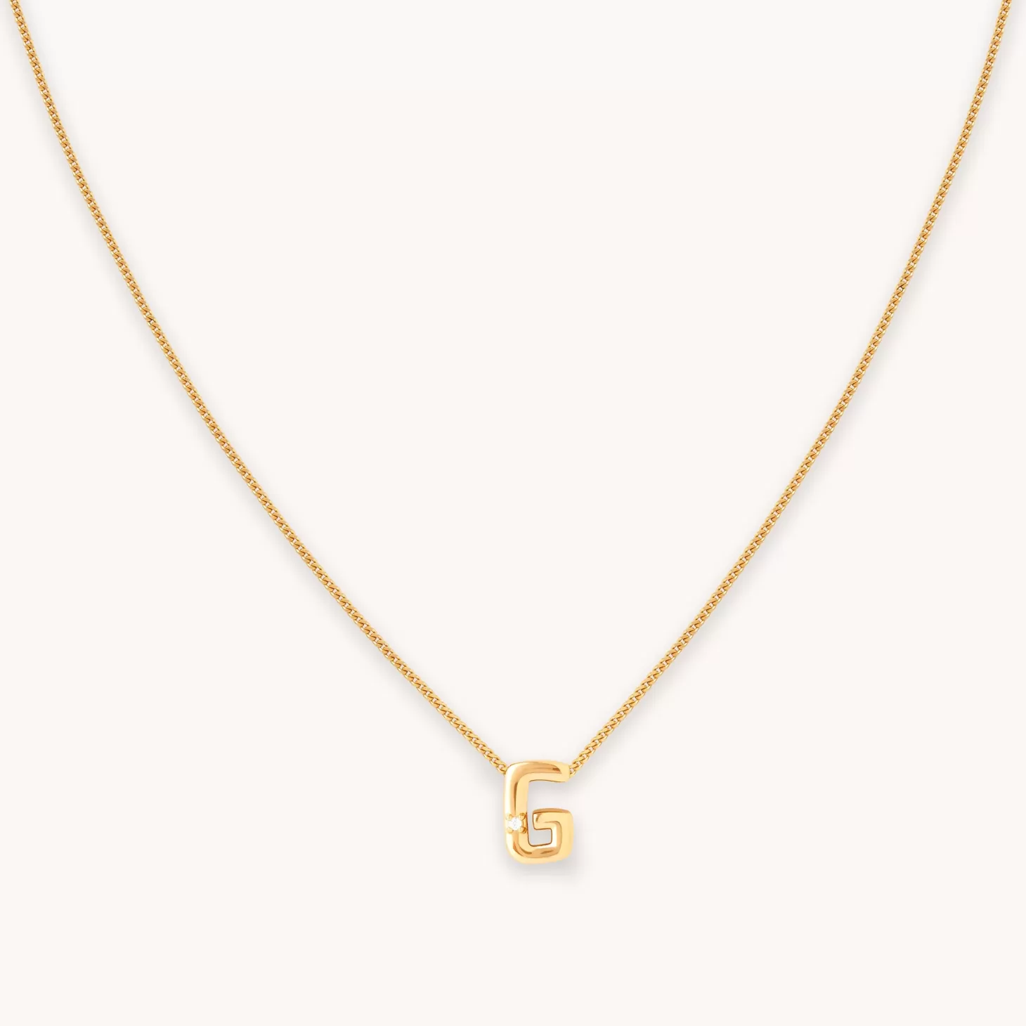 Astrid & Miyu G Initial Pendant Necklace In Gold 18K Gold Plated Sterling Silver Hot