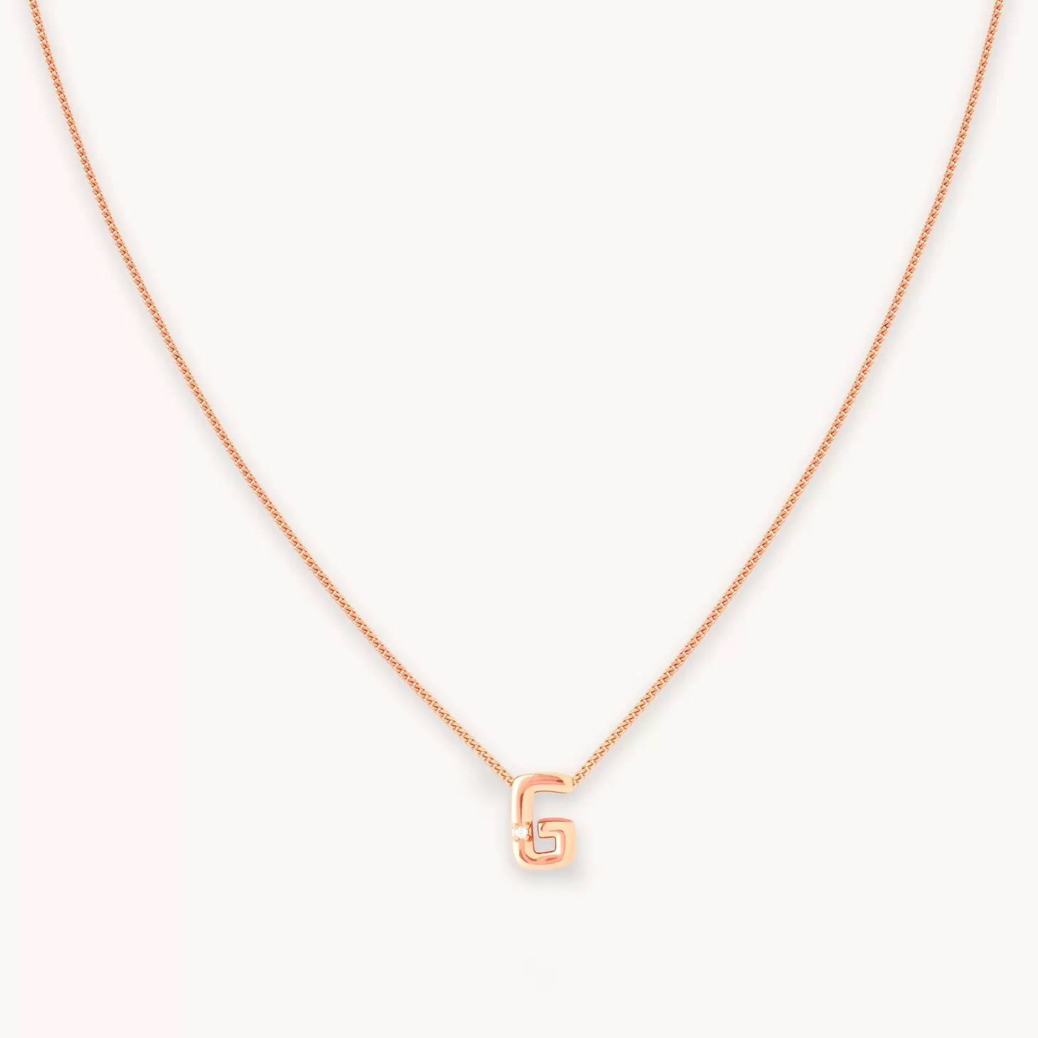 Astrid & Miyu G Initial Pendant Necklace In Rose Gold 18K Rose Gold Plated Sterling Silver Best