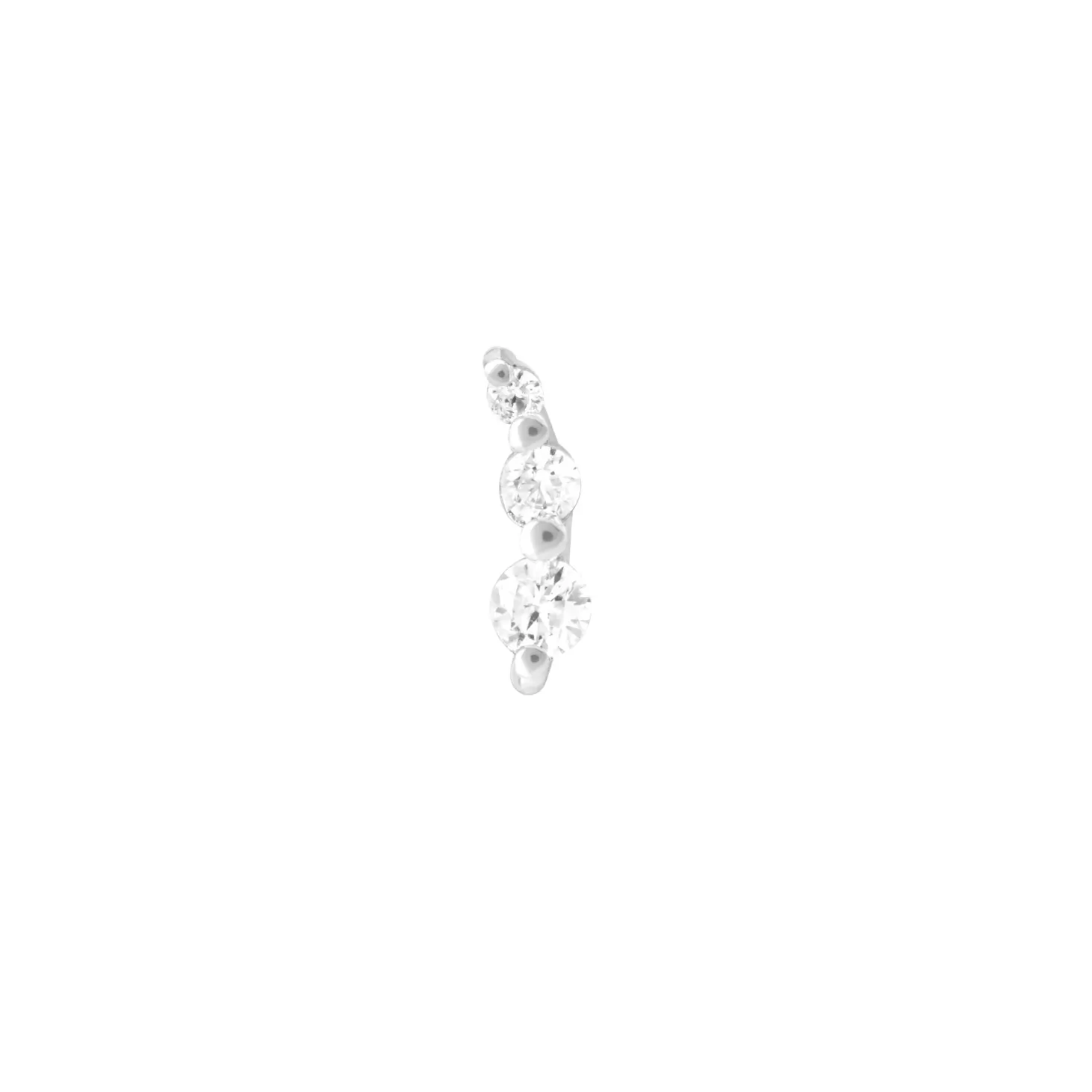 Astrid & Miyu Glimmer Crystal Barbell In Silver Rhodium Plated Sterling Silver Discount