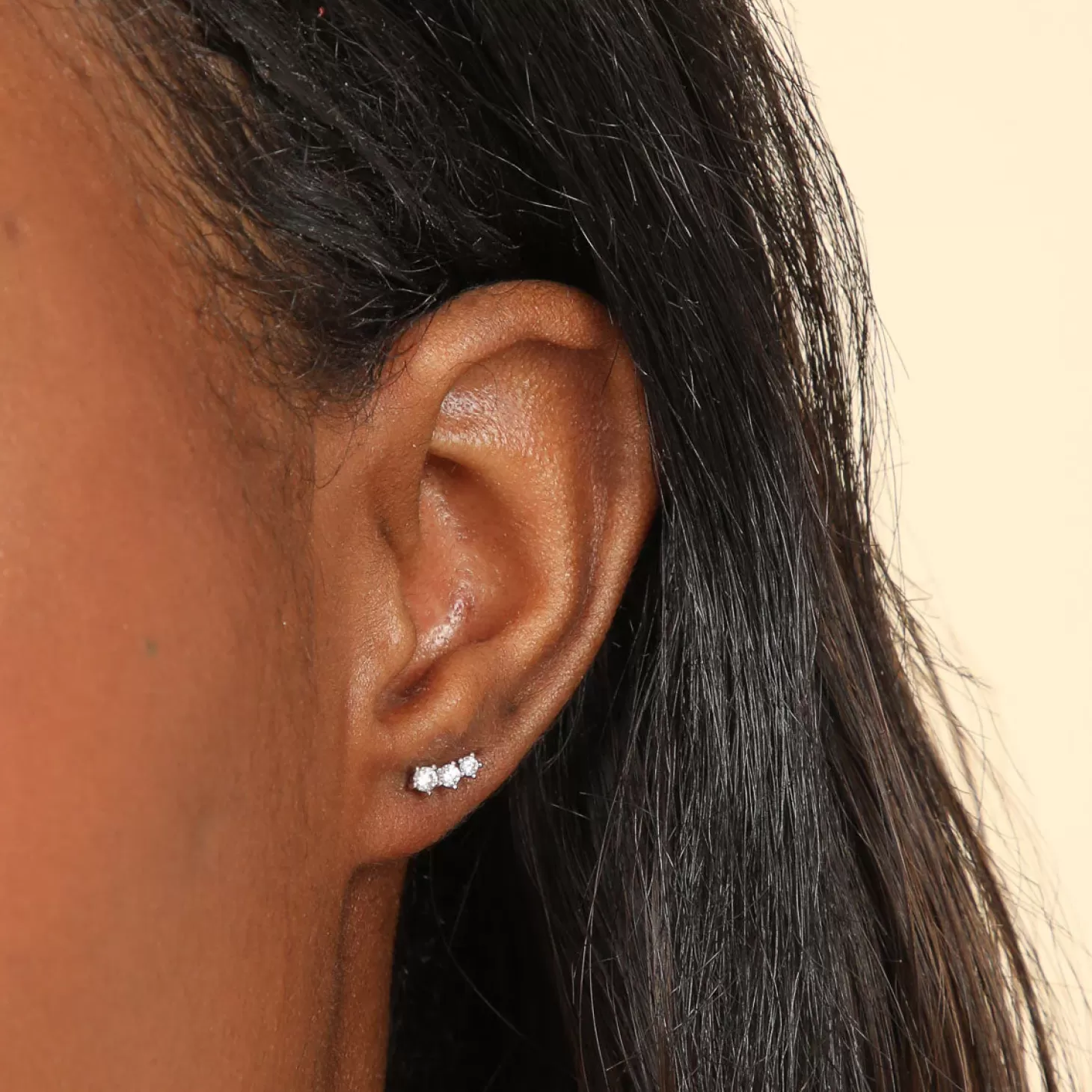 Astrid & Miyu Glimmer Crystal Climber Stud Earrings In Silver Rhodium Plated Sterling Silver Cheap