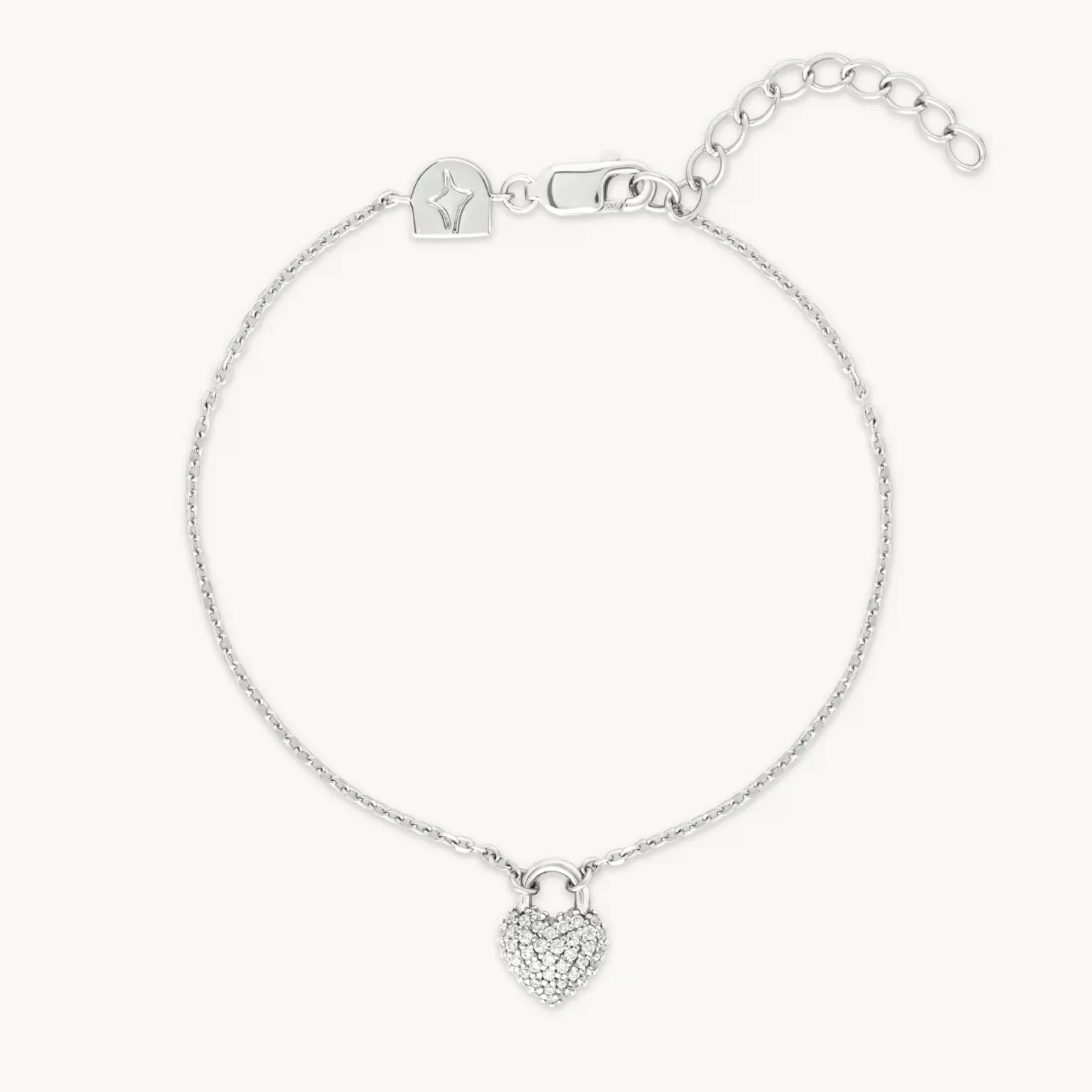 Astrid & Miyu Heart Pave Bracelet In Silver Rhodium Plated Sterling Silver Discount