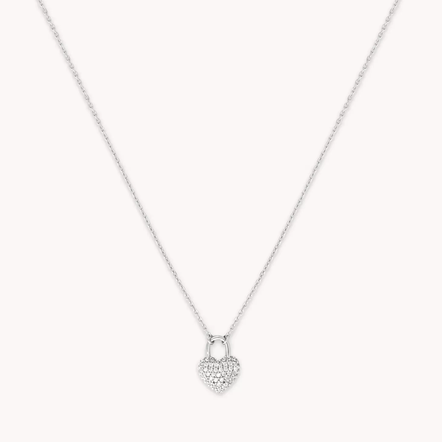 Astrid & Miyu Heart Pave Pendant Necklace In Silver Rhodium Plated Sterling Silver Best Sale
