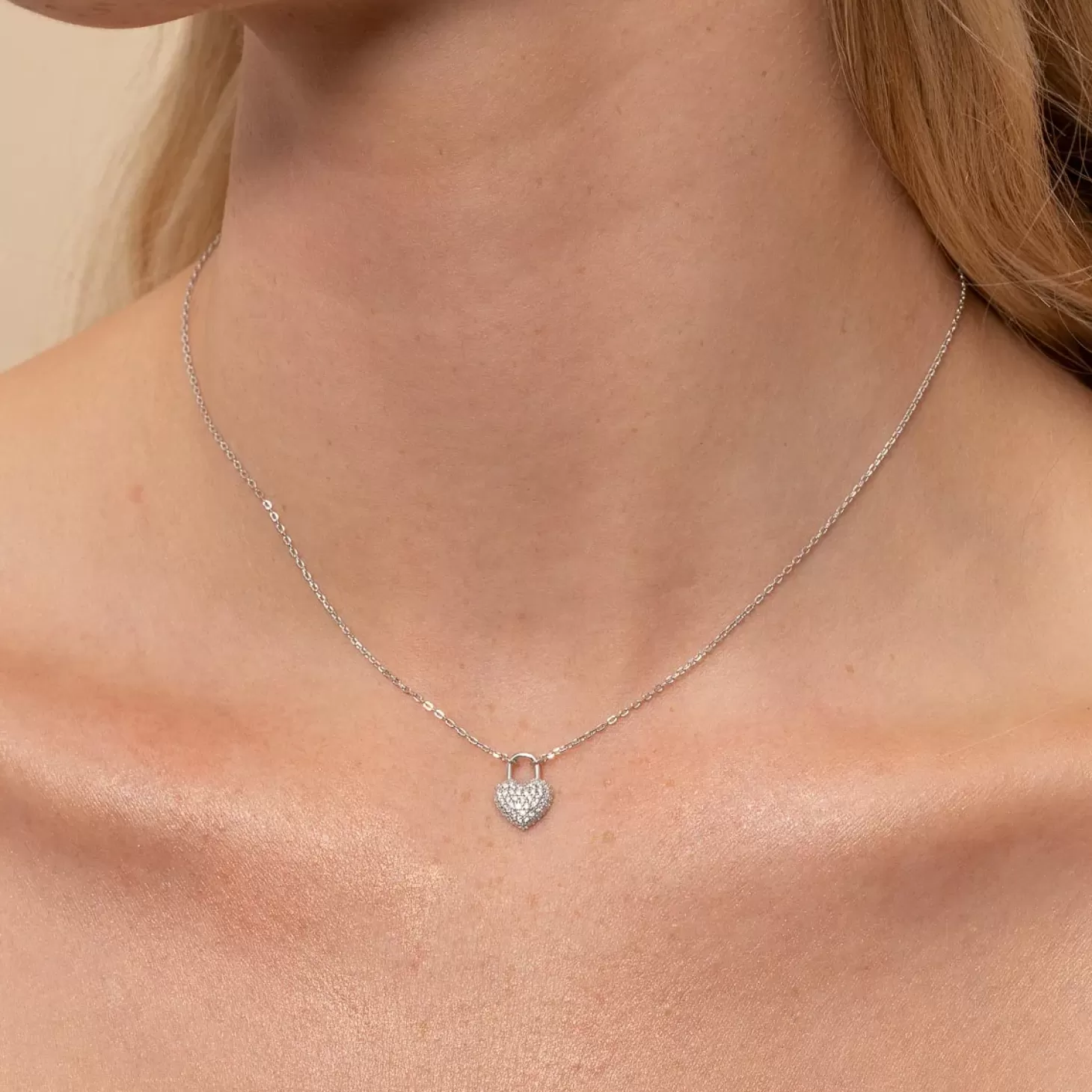 Astrid & Miyu Heart Pave Pendant Necklace In Silver Rhodium Plated Sterling Silver Best Sale