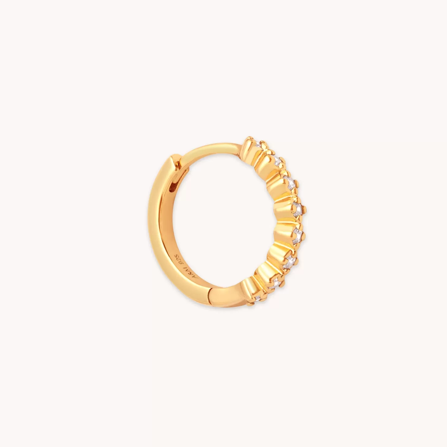 Astrid & Miyu Illume Crystal 11.5Mm Hoop In Gold 18K Gold Plated Sterling Silver Hot