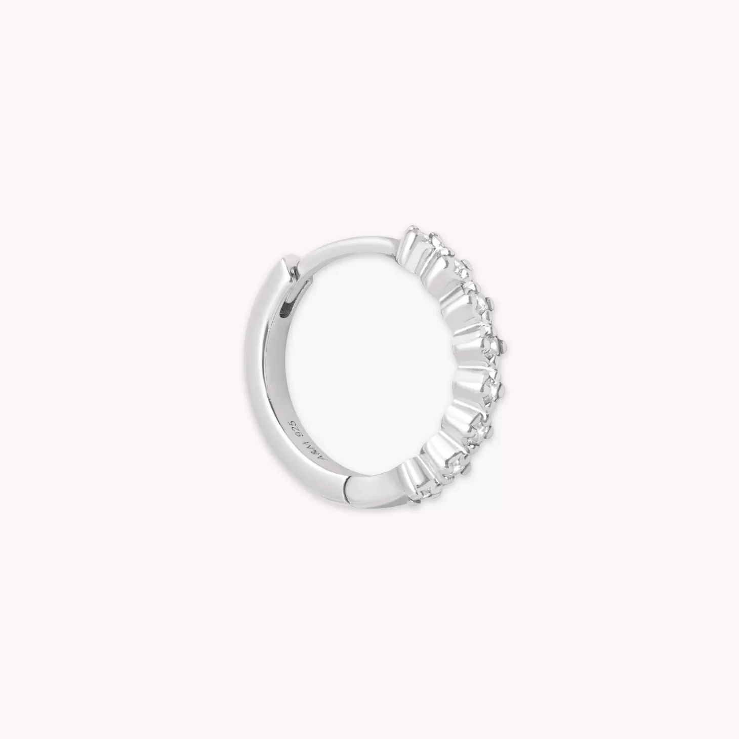 Astrid & Miyu Illume Crystal 11.5Mm Hoop In Silver Rhodium Plated Sterling Silver Best