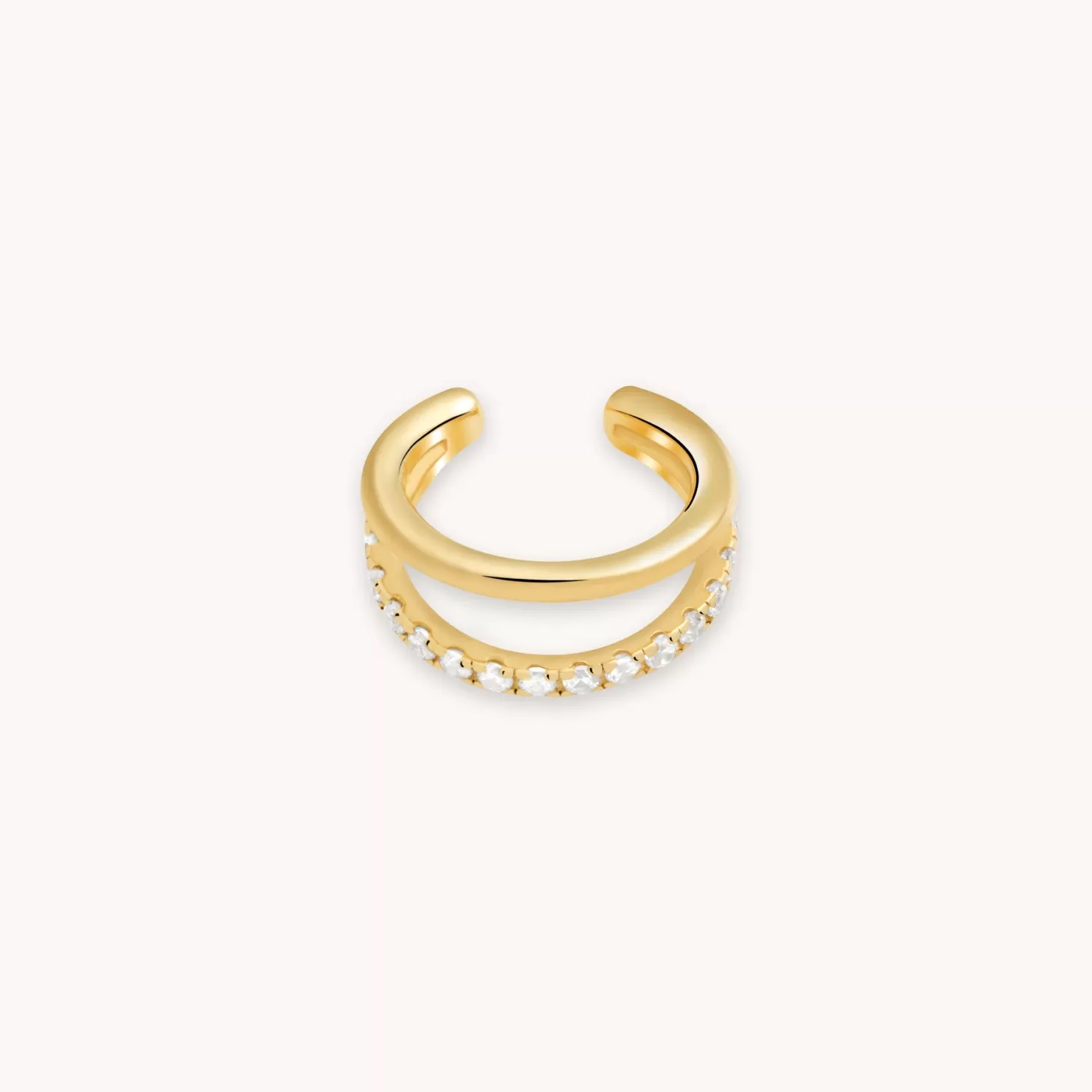 Astrid & Miyu Illusion Crystal Ear Cuff In Gold 18K Gold Plated Sterling Silver Clearance