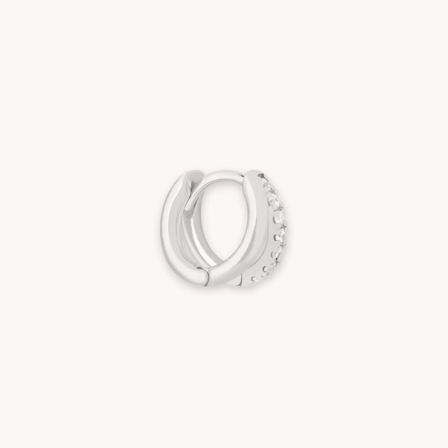 Astrid & Miyu Illusion Crystal Hoop 6.5Mm In Silver Rhodium Plated Sterling Silver Cheap