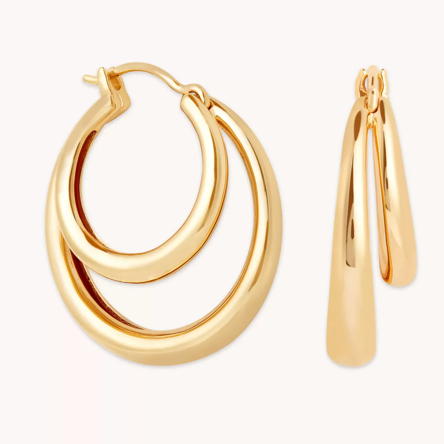 Astrid & Miyu Illusion Dome Hoops In Gold 18K Gold Plated Recycled Sterling Silver Cheap