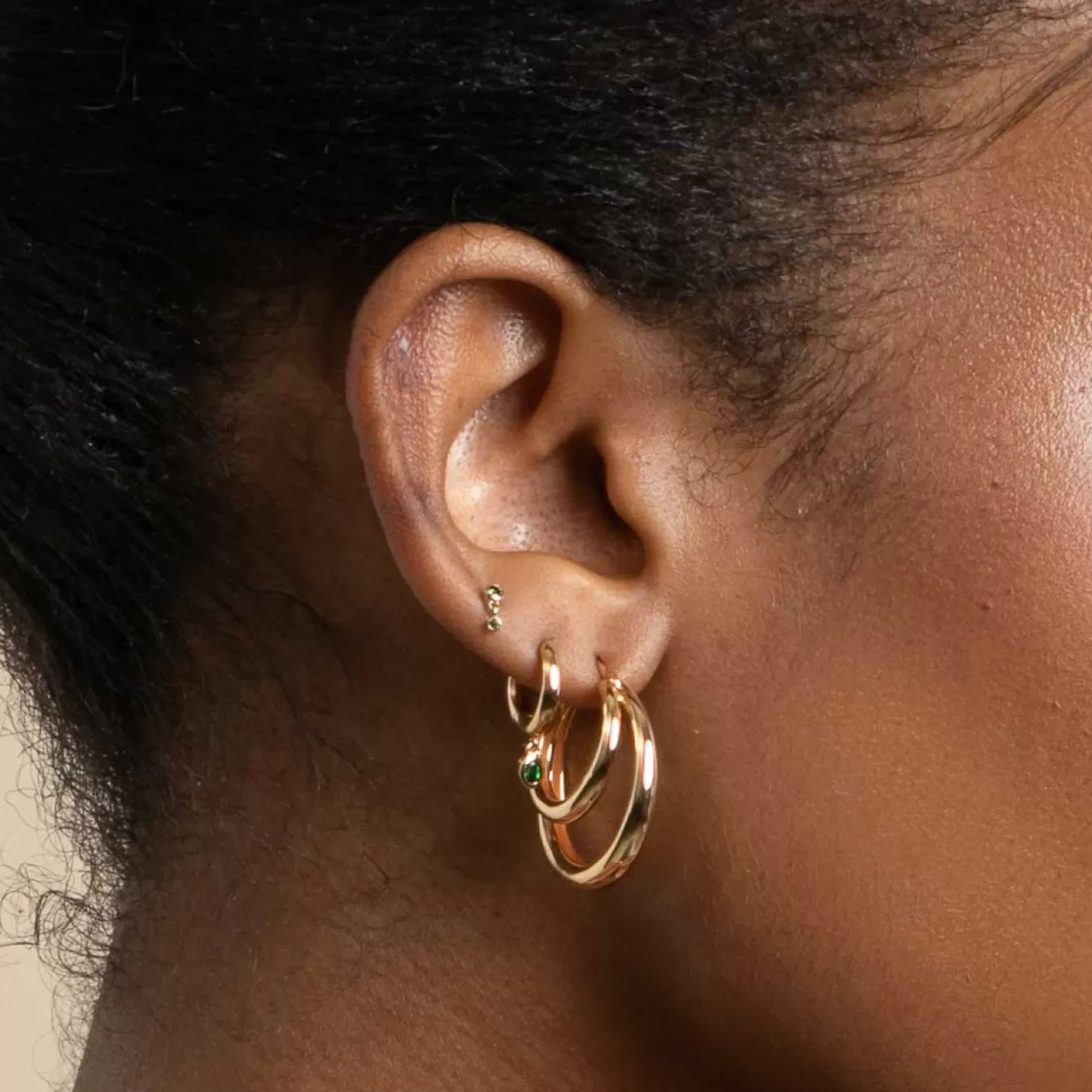 Astrid & Miyu Illusion Dome Hoops In Gold 18K Gold Plated Recycled Sterling Silver Cheap