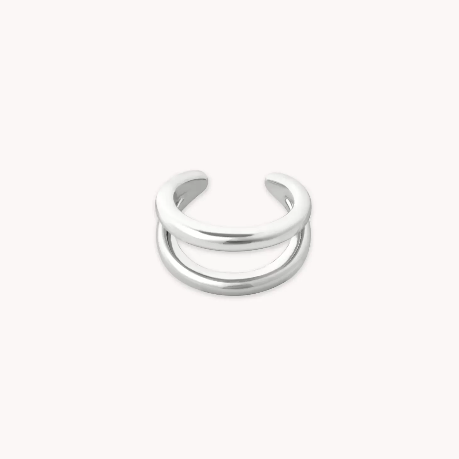 Astrid & Miyu Illusion Essential Ear Cuff In Silver Rhodium Plated Sterling Silver Store