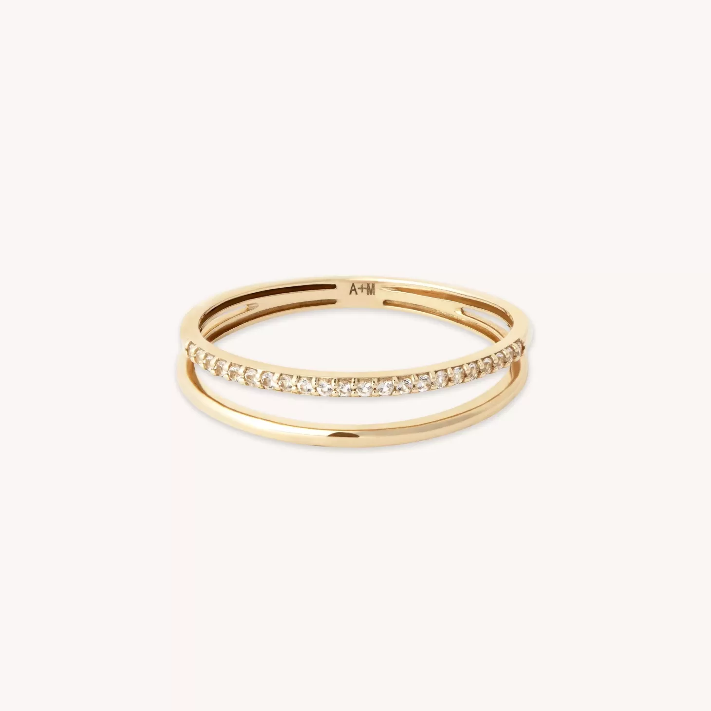 Astrid & Miyu Illusion Topaz Band Ring In Solid Gold 9K Gold Store