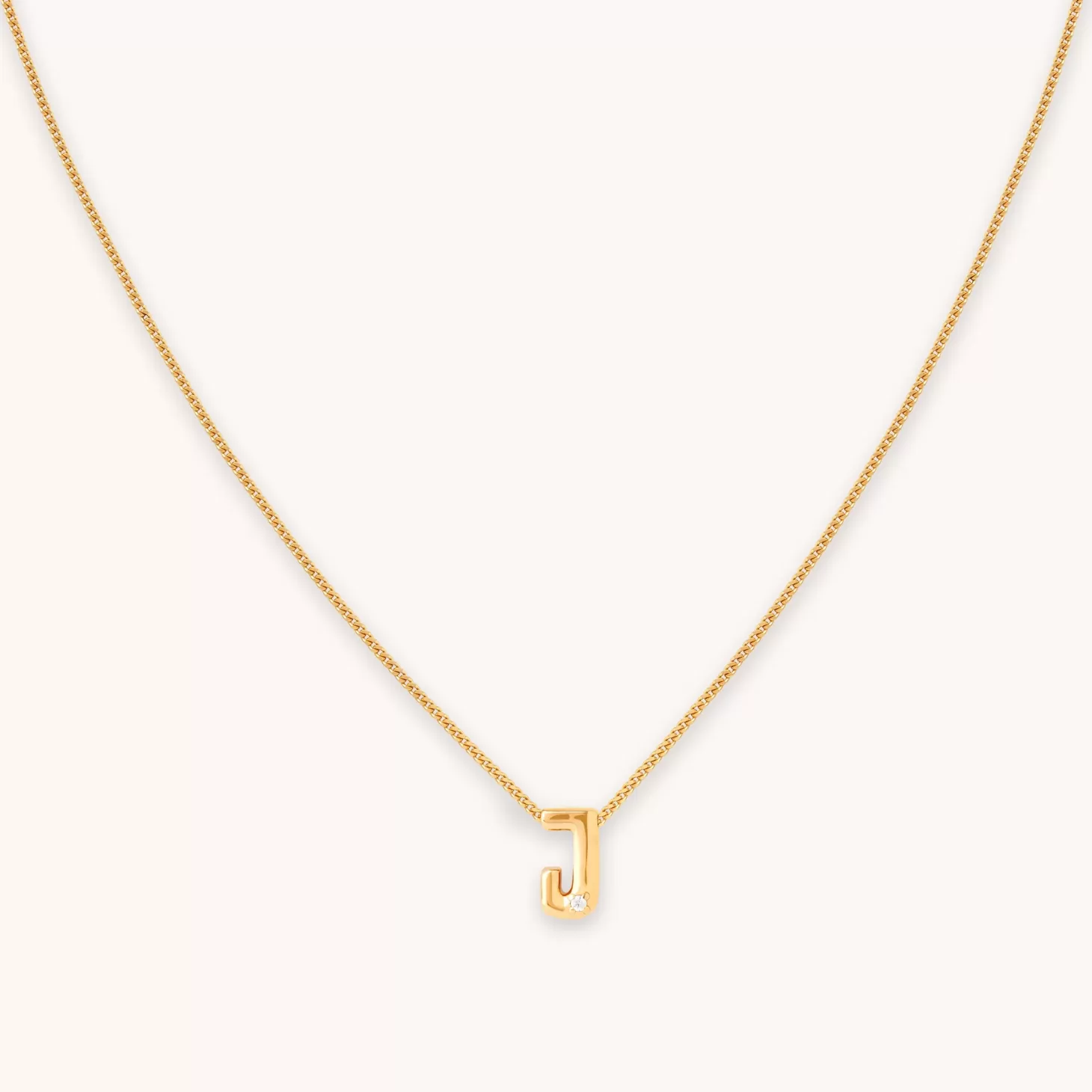 Astrid & Miyu J Initial Pendant Necklace In Gold 18K Gold Plated Sterling Silver Cheap