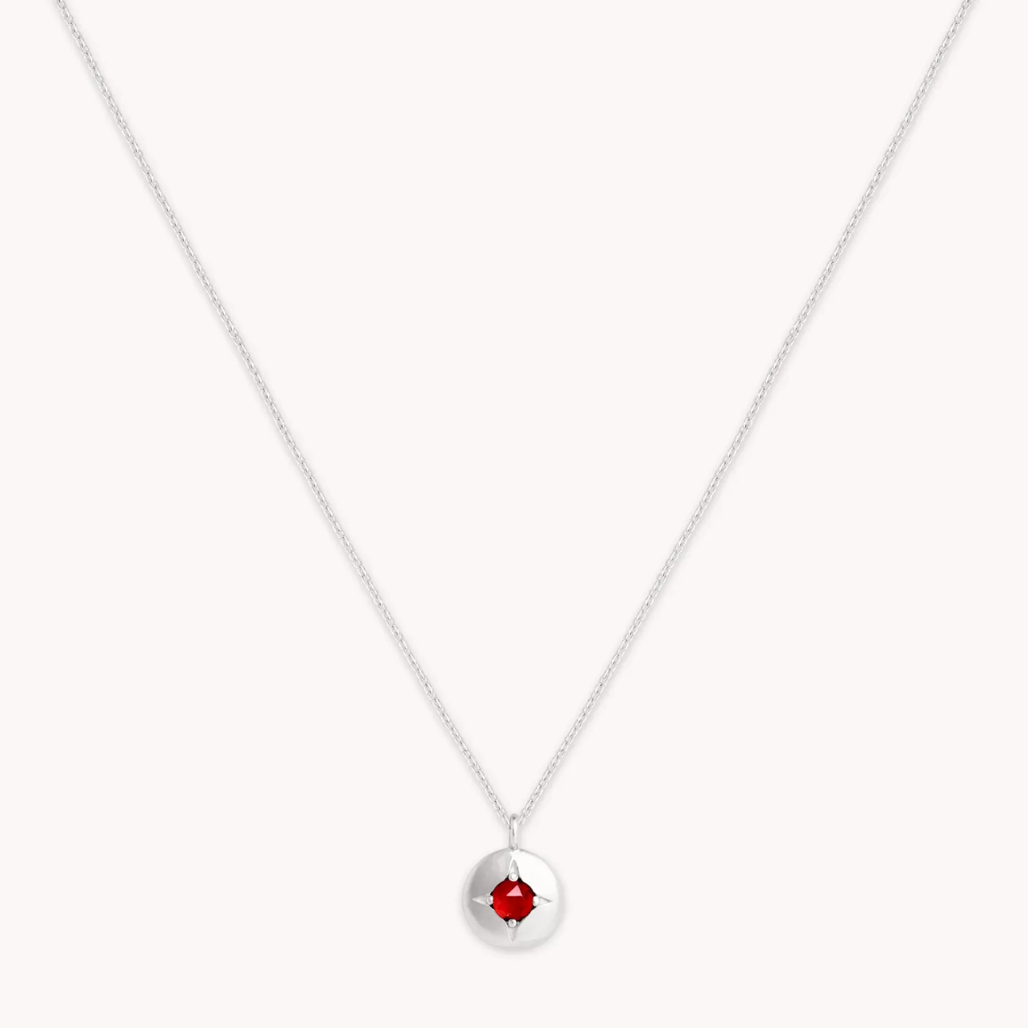 Astrid & Miyu January Birthstone Necklace In Solid White Gold 14K White Gold Hot
