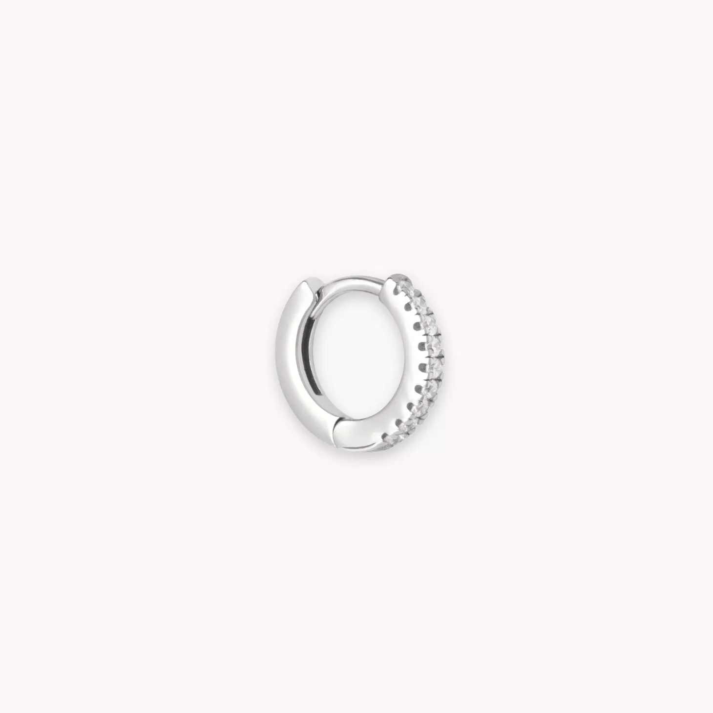 Astrid & Miyu Jewelled Crystal Hoop 6.5Mm In Silver Rhodium Plated Sterling Silver Best