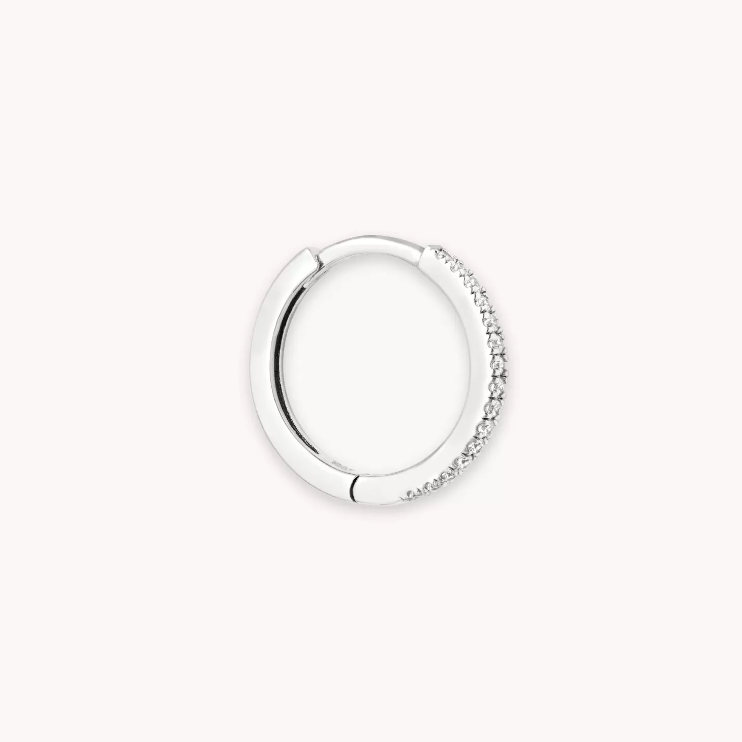 Astrid & Miyu Jewelled Hoop 11.5Mm In Silver Rhodium Plated Sterling Silver Online