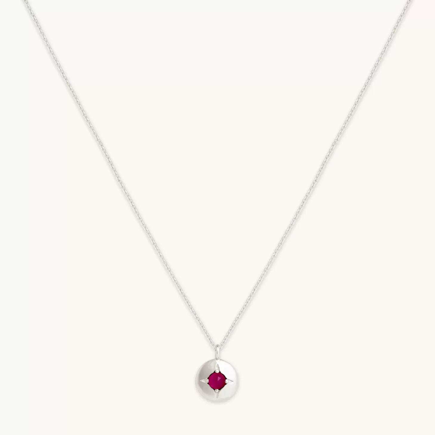 Astrid & Miyu July Birthstone Necklace In Solid White Gold 14K White Gold Hot
