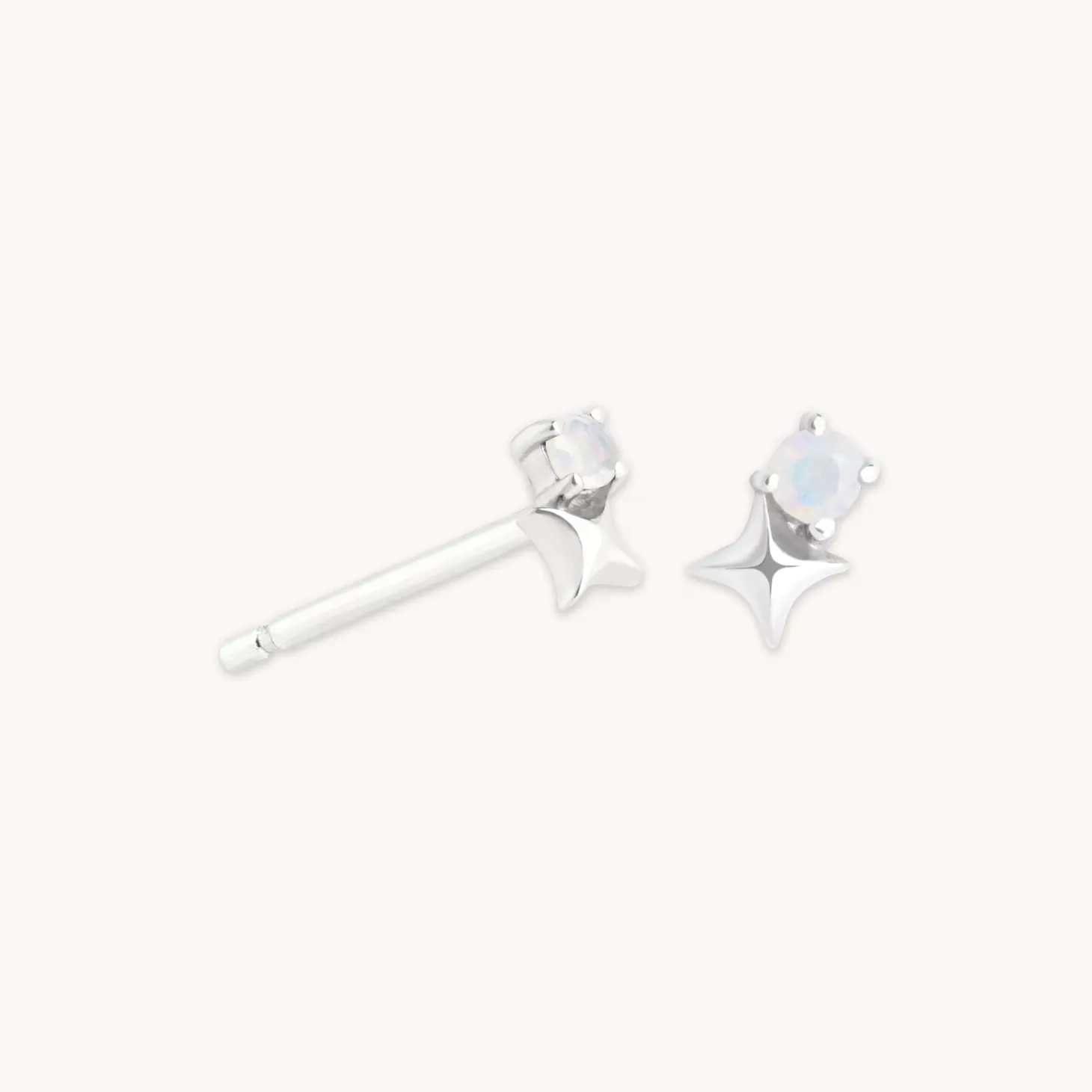 Astrid & Miyu June Birthstone Earrings In Solid White Gold 14K White Gold Fashion