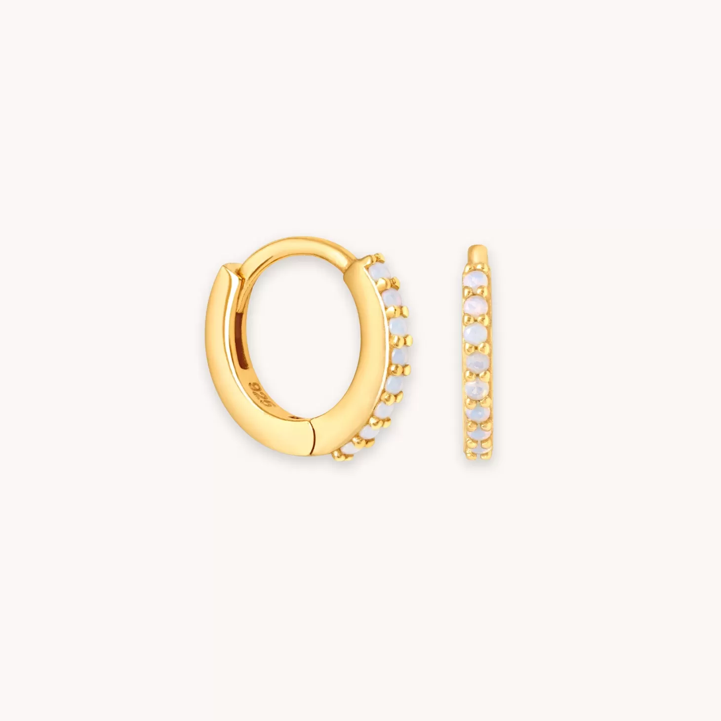 Astrid & Miyu June Birthstone Huggies In Gold With Moonstone Cz 18K Gold Plated Sterling Silver Best