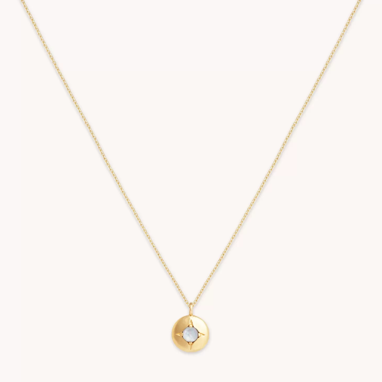 Astrid & Miyu June Birthstone Necklace In Solid Gold 14K Gold Flash Sale