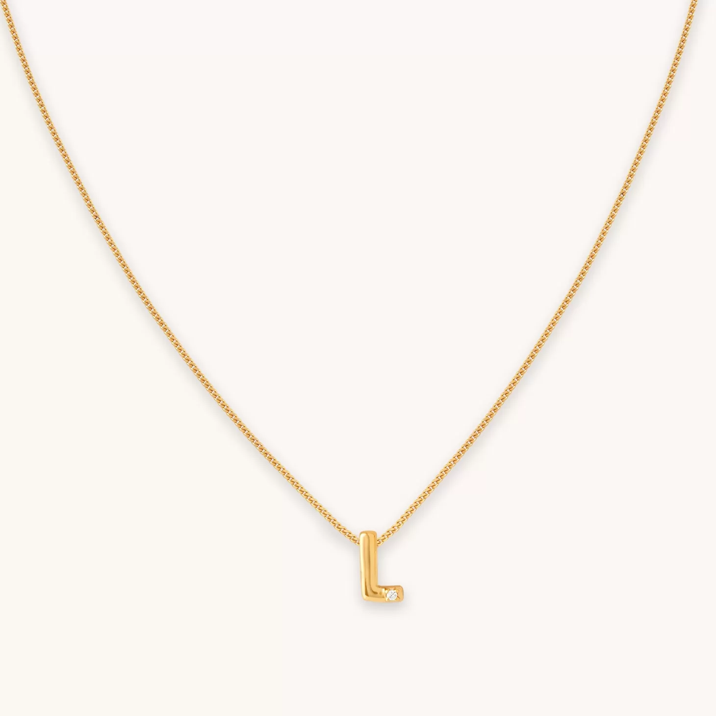 Astrid & Miyu L Initial Pendant Necklace In Gold 18K Gold Plated Sterling Silver Discount