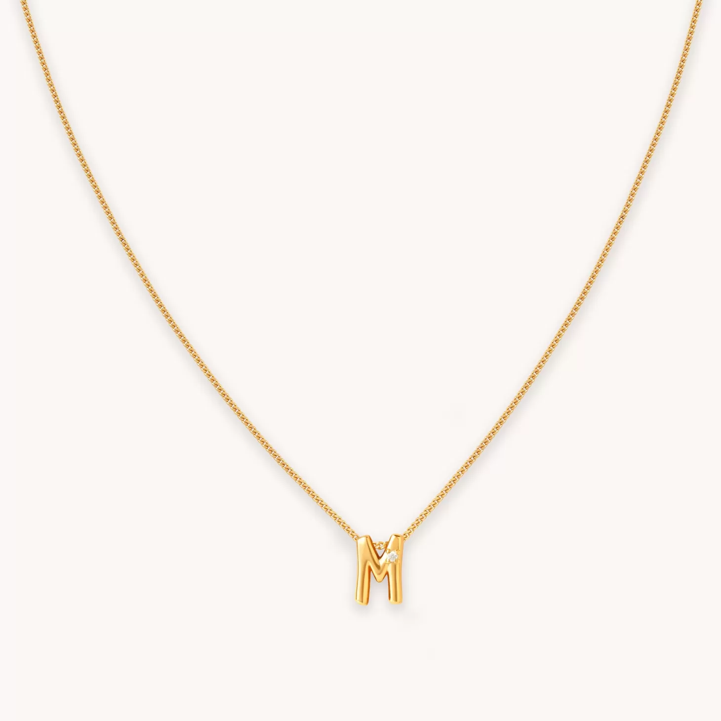 Astrid & Miyu M Initial Pendant Necklace In Gold 18K Gold Plated Sterling Silver Best Sale