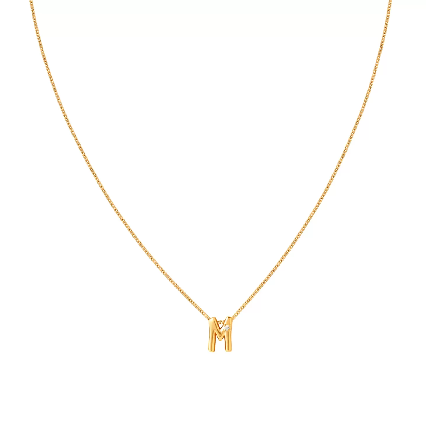 Astrid & Miyu M Initial Pendant Necklace In Gold 18K Gold Plated Sterling Silver Best Sale