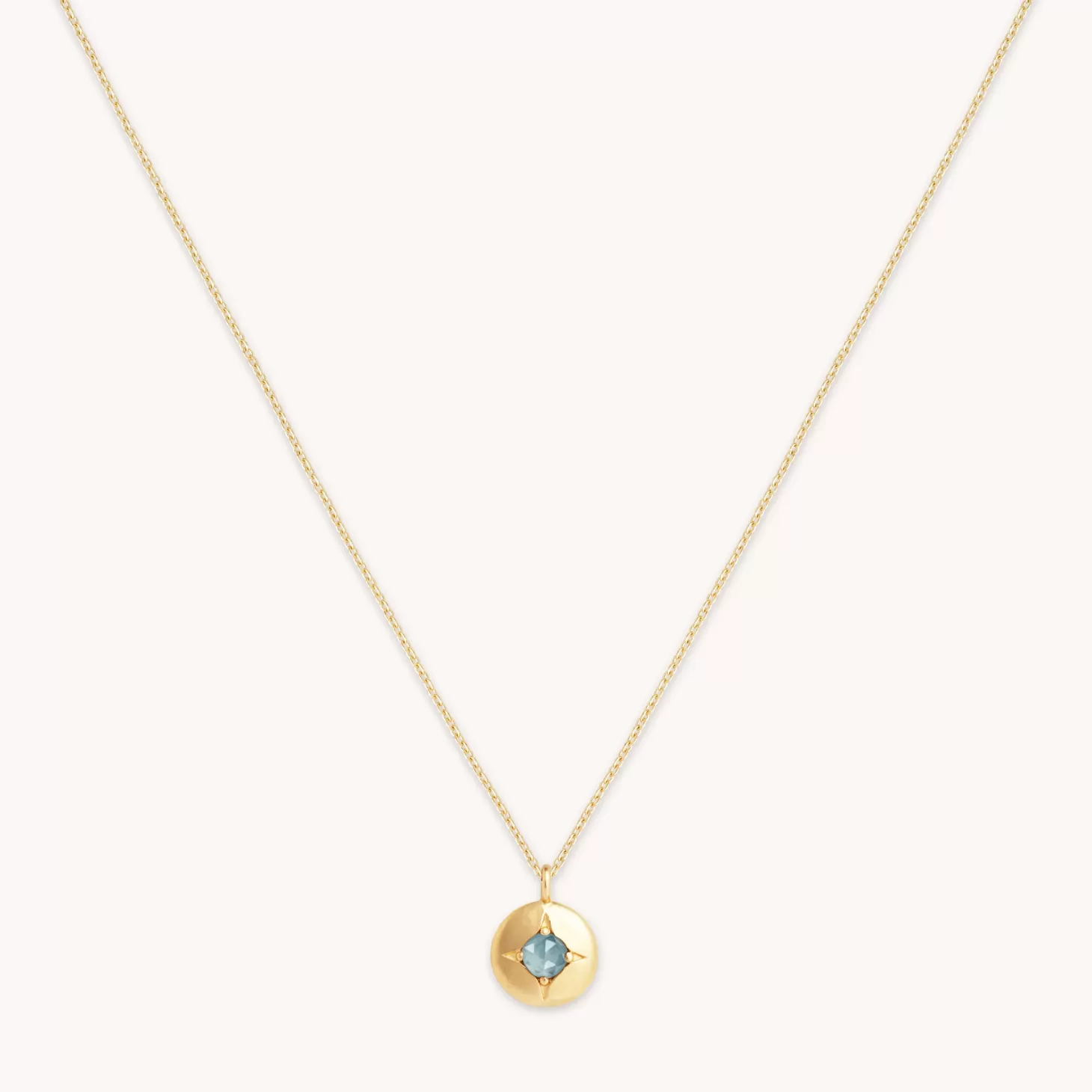 Astrid & Miyu March Birthstone Necklace In Solid Gold 14K Gold Discount