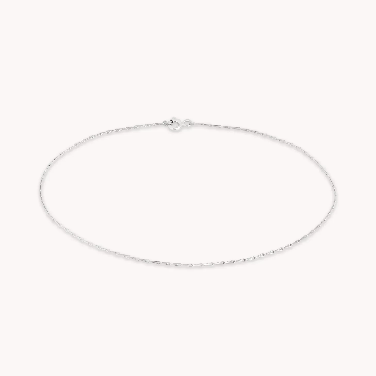 Astrid & Miyu Marylebone Chain Anklet In Solid White Gold 9K White Gold Outlet