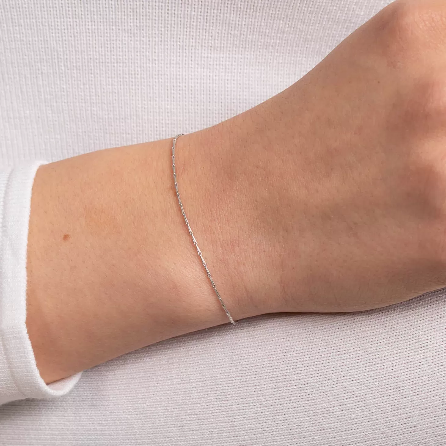Astrid & Miyu Marylebone Chain Bracelet In Solid White Gold 9K White Gold Store