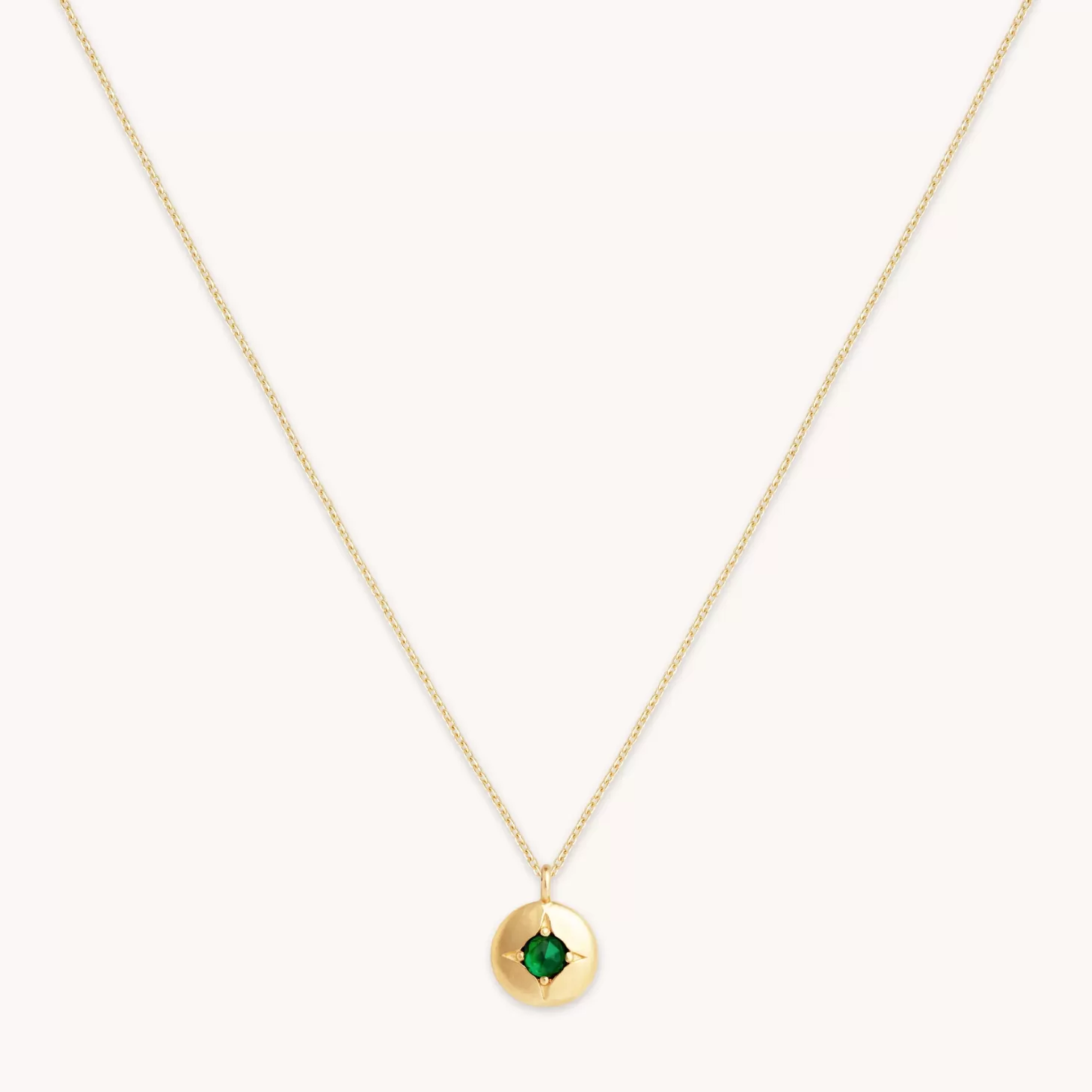 Astrid & Miyu May Birthstone Necklace In Solid Gold 14K Gold Sale