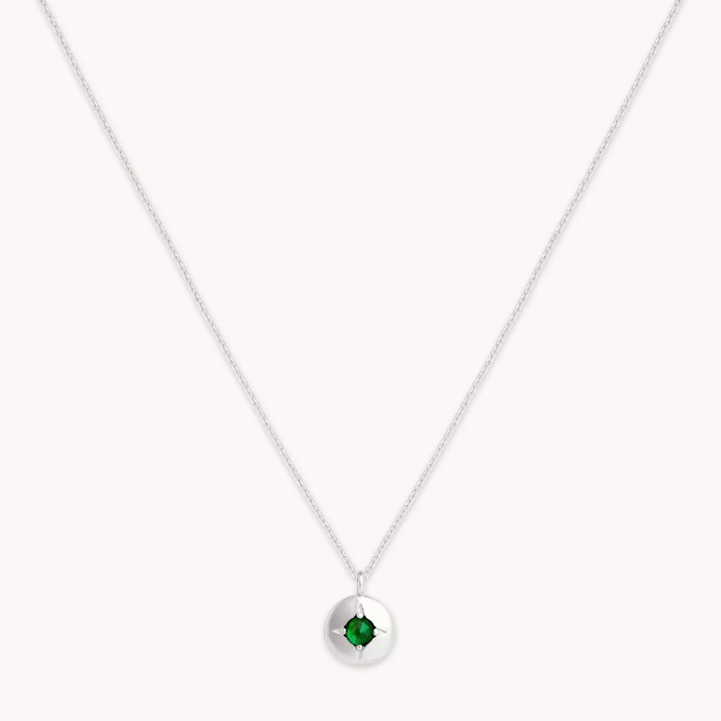 Astrid & Miyu May Birthstone Necklace In Solid White Gold 14K White Gold Online