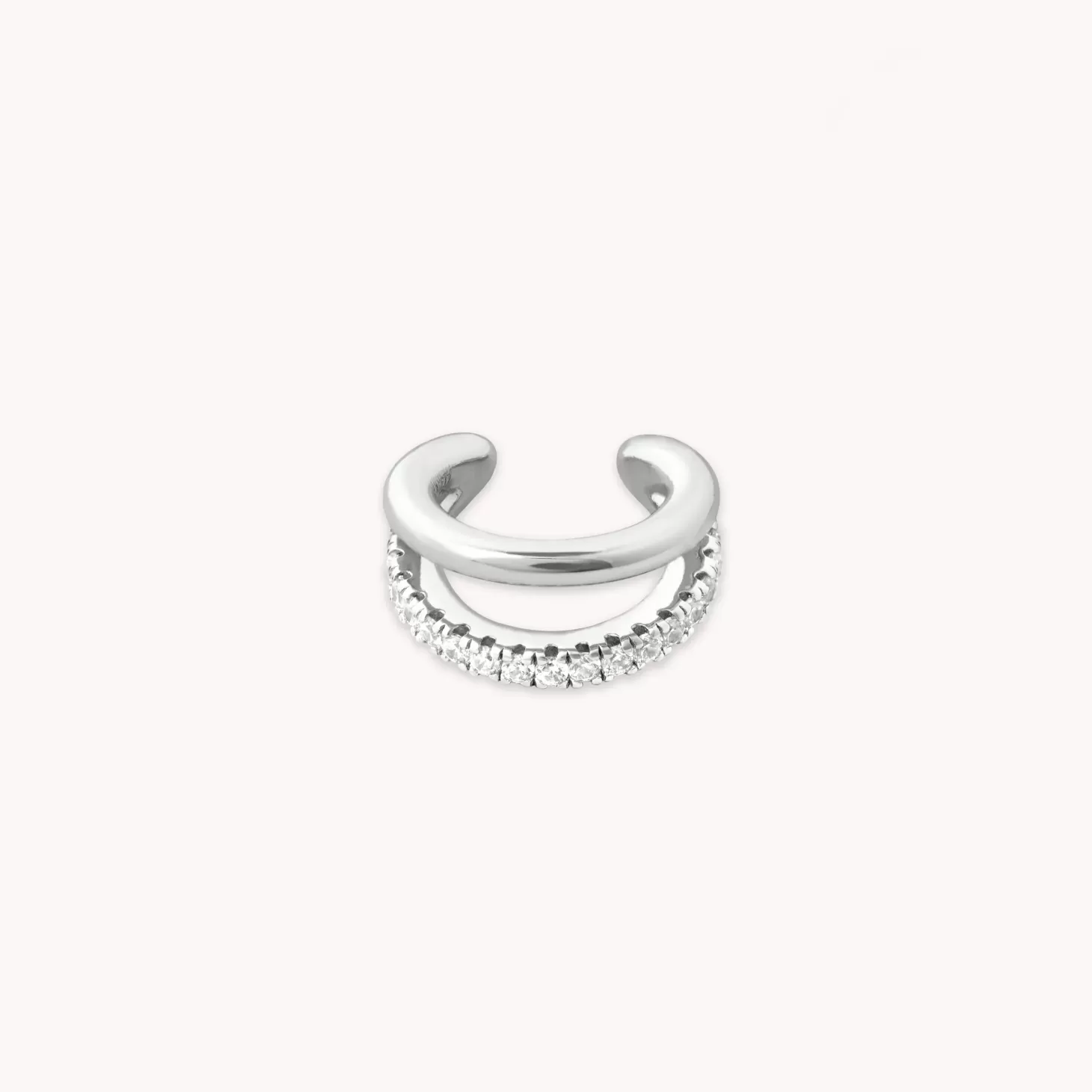 Astrid & Miyu Mini Illusion Ear Cuff In Silver Rhodium Plated Sterling Silver Cheap