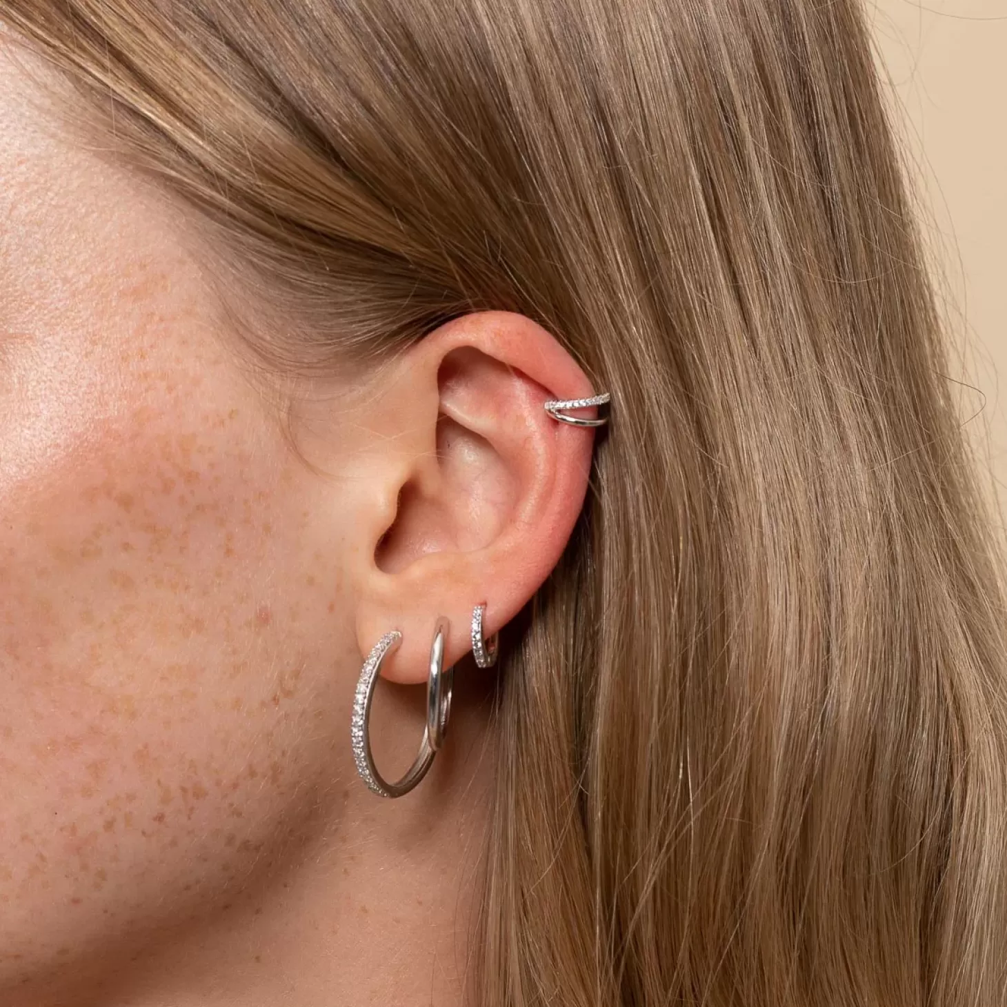 Astrid & Miyu Mini Illusion Ear Cuff In Silver Rhodium Plated Sterling Silver Cheap