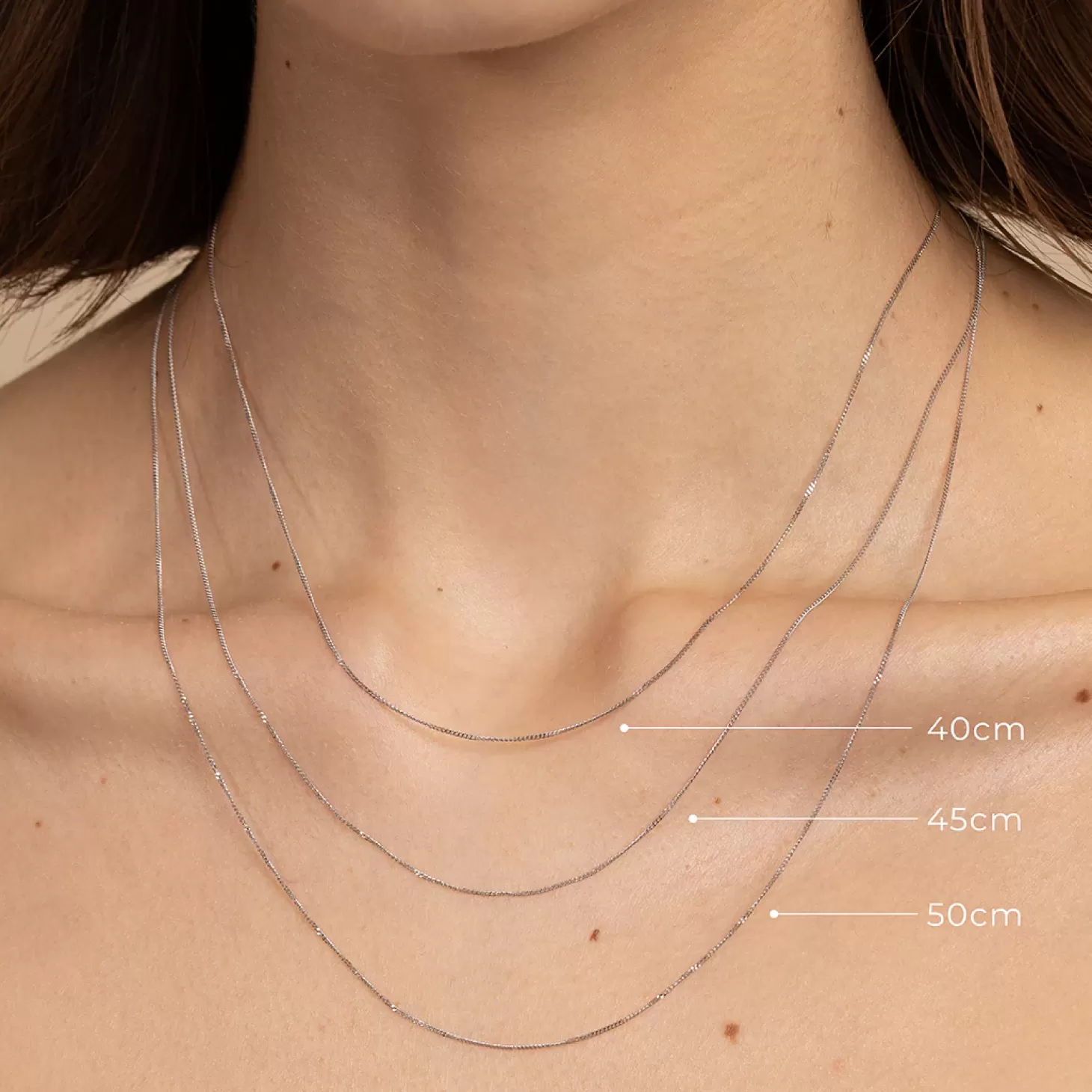 Astrid & Miyu Miyu Chain Necklace In Solid White Gold 9K White Gold Online