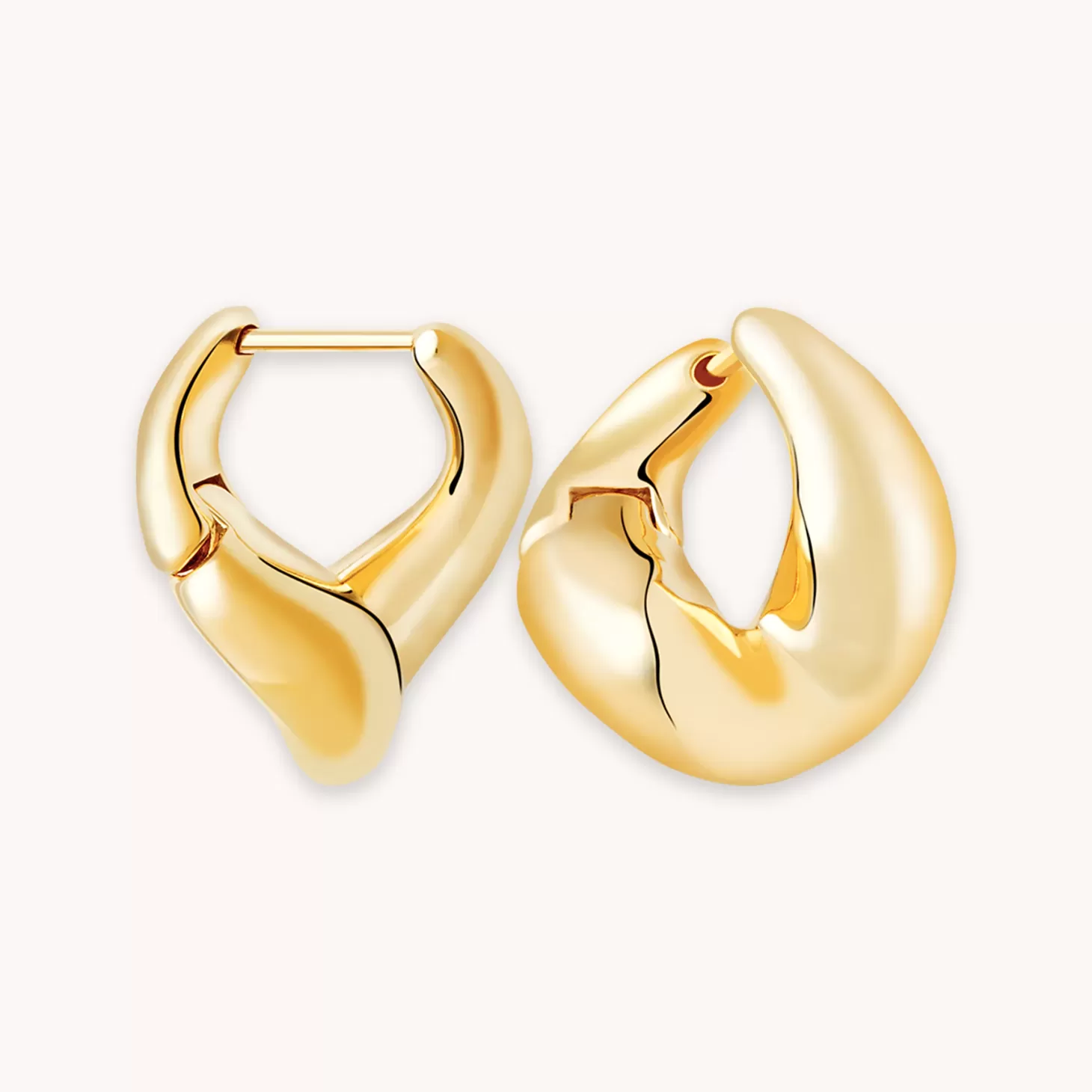 Astrid & Miyu Molten Hoops In Gold 18K Gold Plated Best Sale