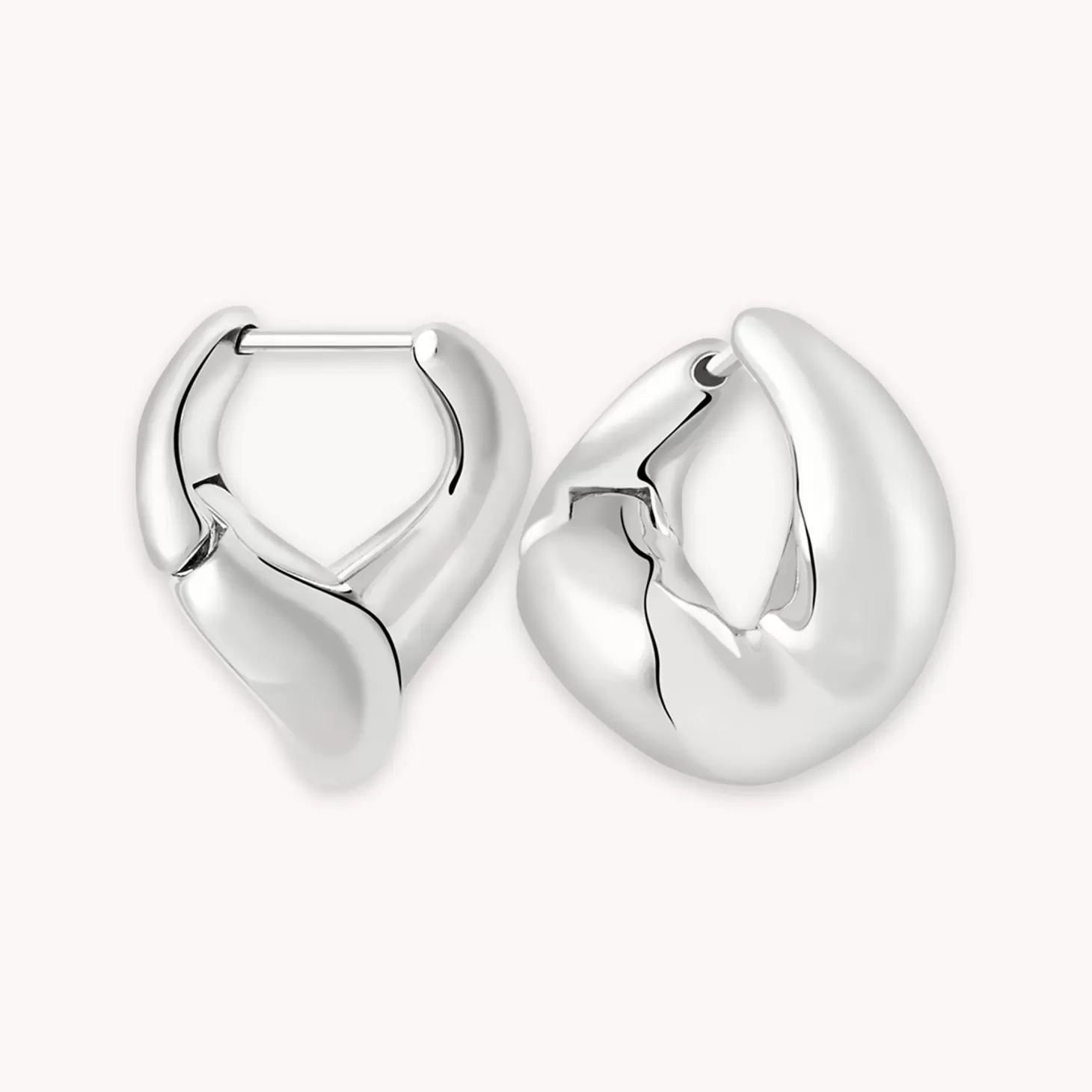 Astrid & Miyu Molten Hoops In Silver Rhodium Plated Cheap