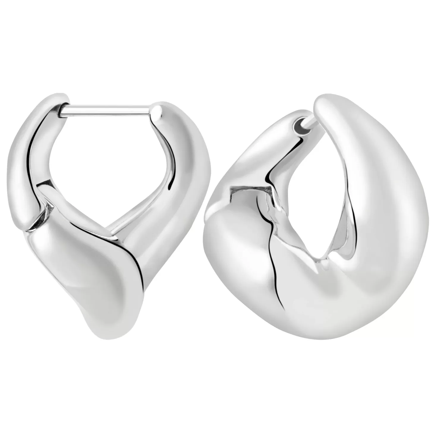 Astrid & Miyu Molten Hoops In Silver Rhodium Plated Cheap