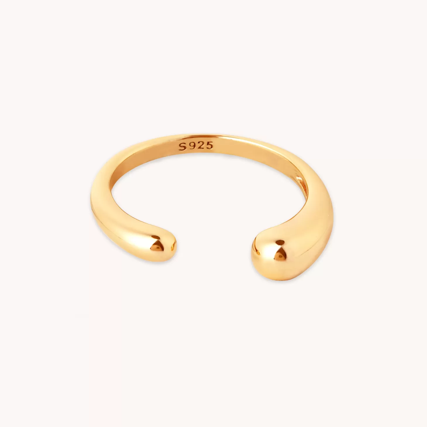 Astrid & Miyu Molten Open Ring In Gold 18K Gold Plated Recycled Sterling Silver Cheap