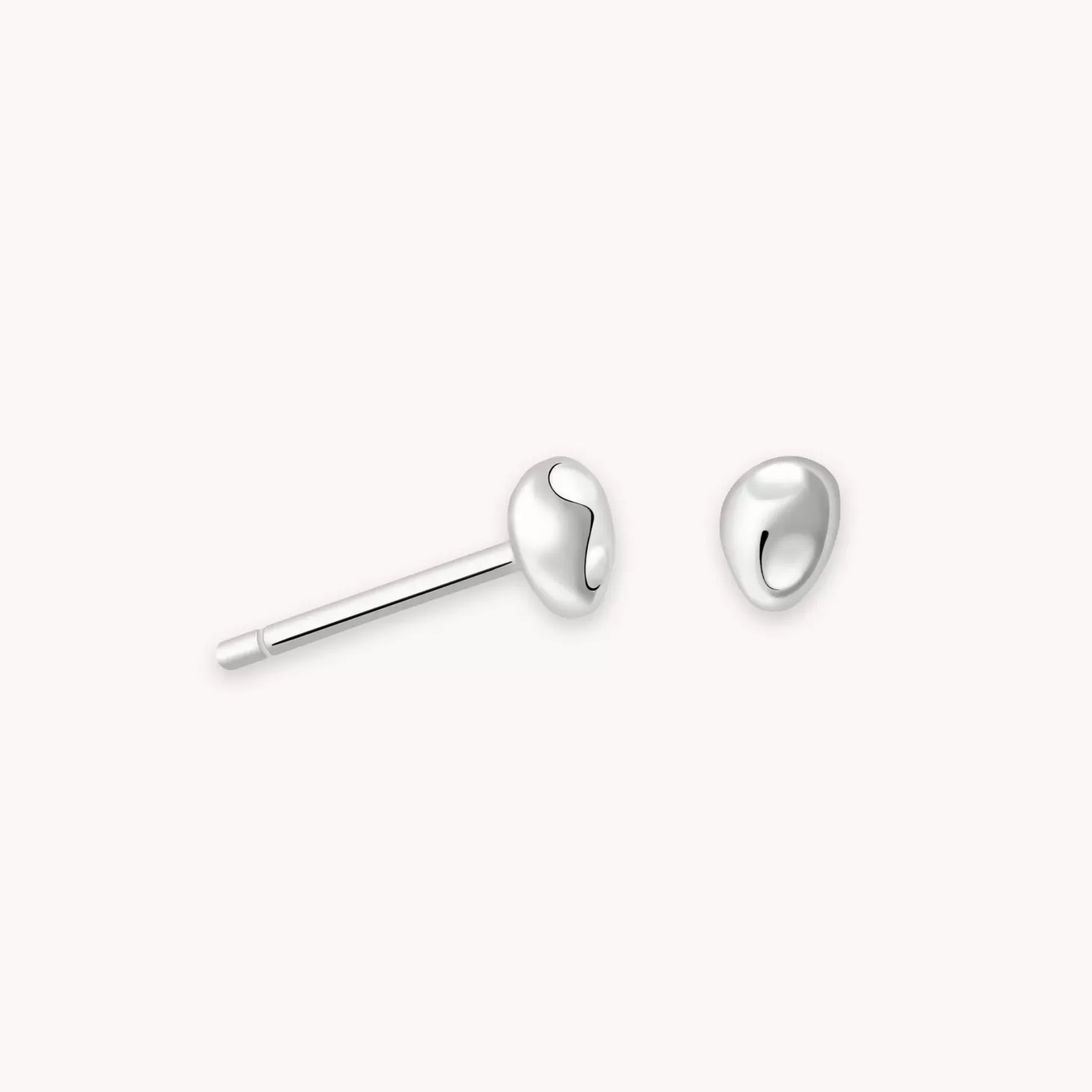 Astrid & Miyu Molten Small Stud Earrings In Silver Rhodium Plated Sterling Silver Online