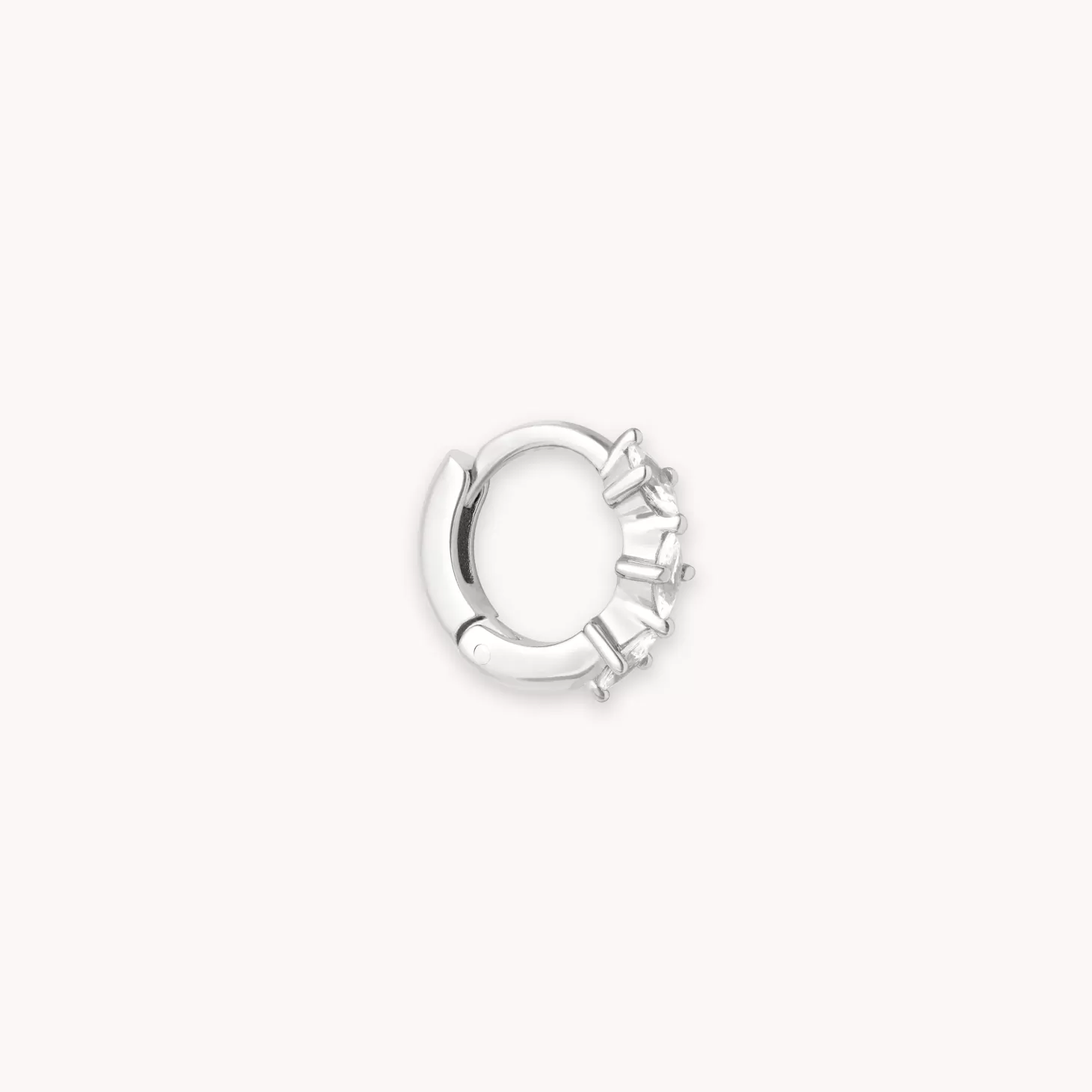 Astrid & Miyu Navette Hoop 6.5Mm In Silver Rhodium Plated Sterling Silver Fashion