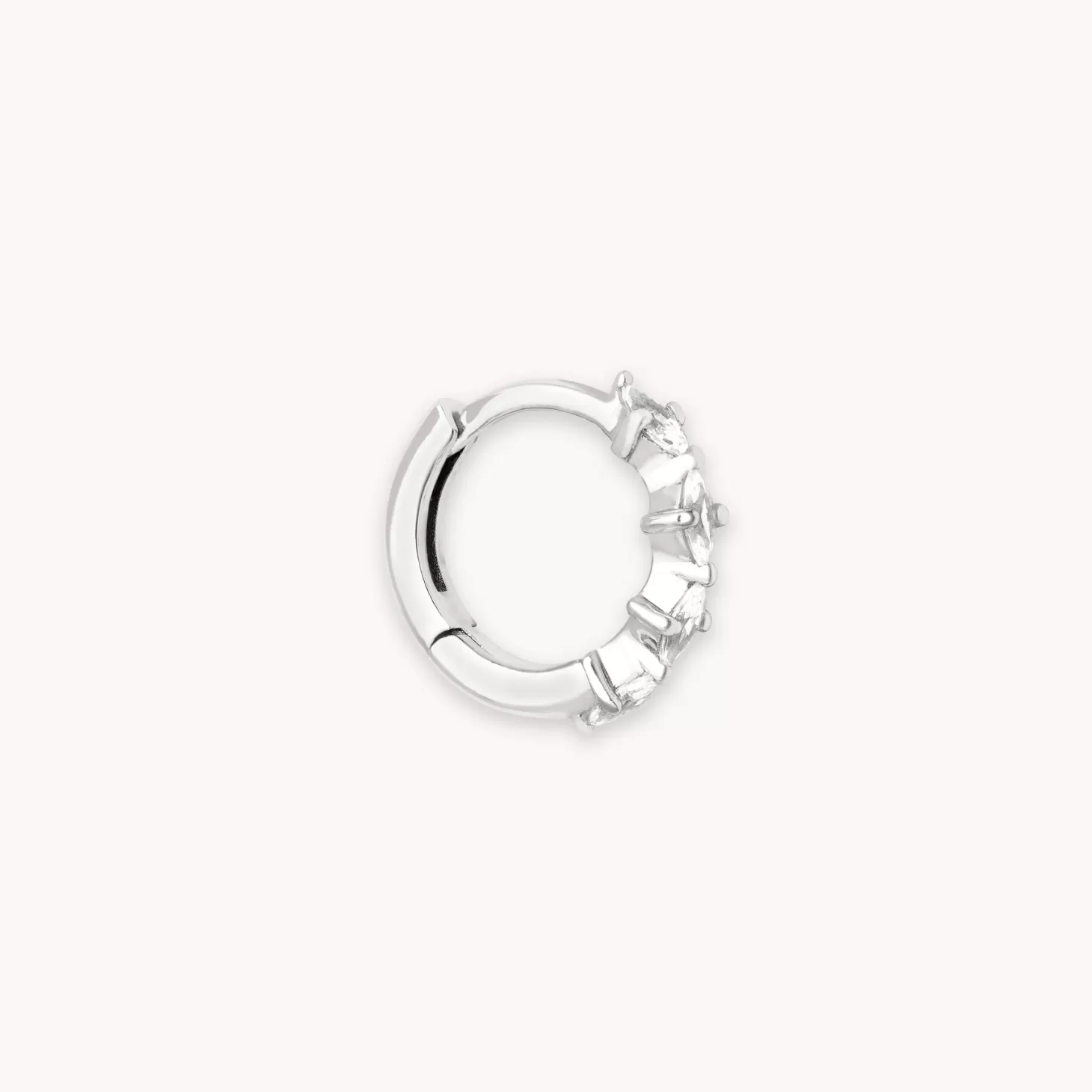 Astrid & Miyu Navette Hoop 8Mm In Silver Rhodium Plated Sterling Silver Online