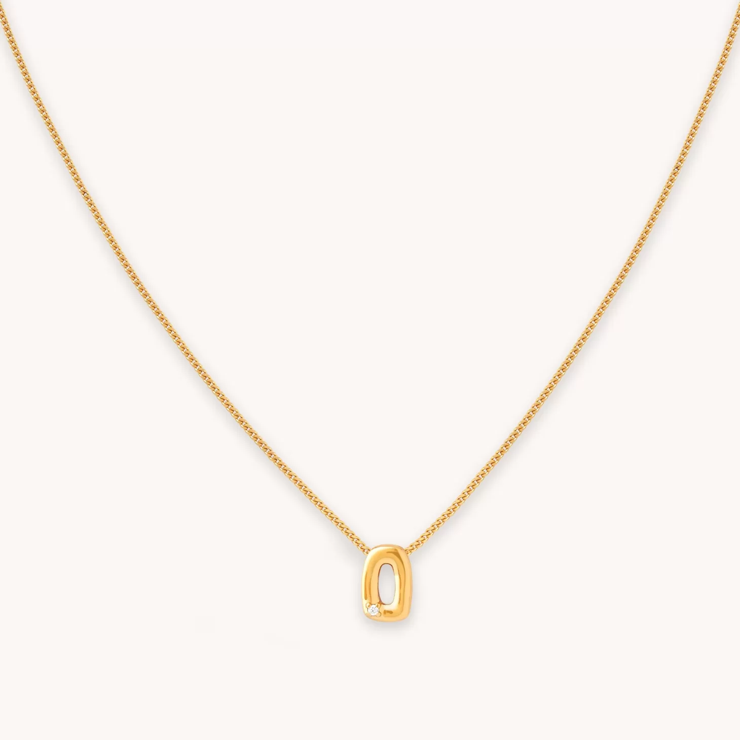Astrid & Miyu O Initial Pendant Necklace In Gold 18K Gold Plated Sterling Silver Sale