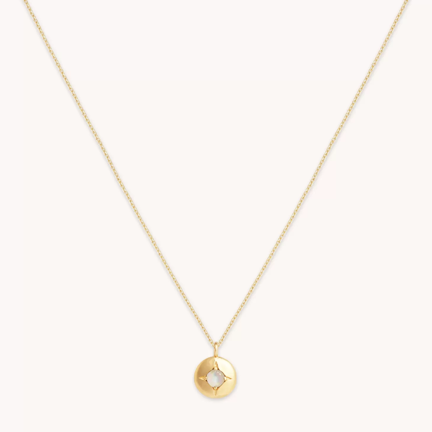 Astrid & Miyu October Birthstone Necklace In Solid Gold 14K Gold New