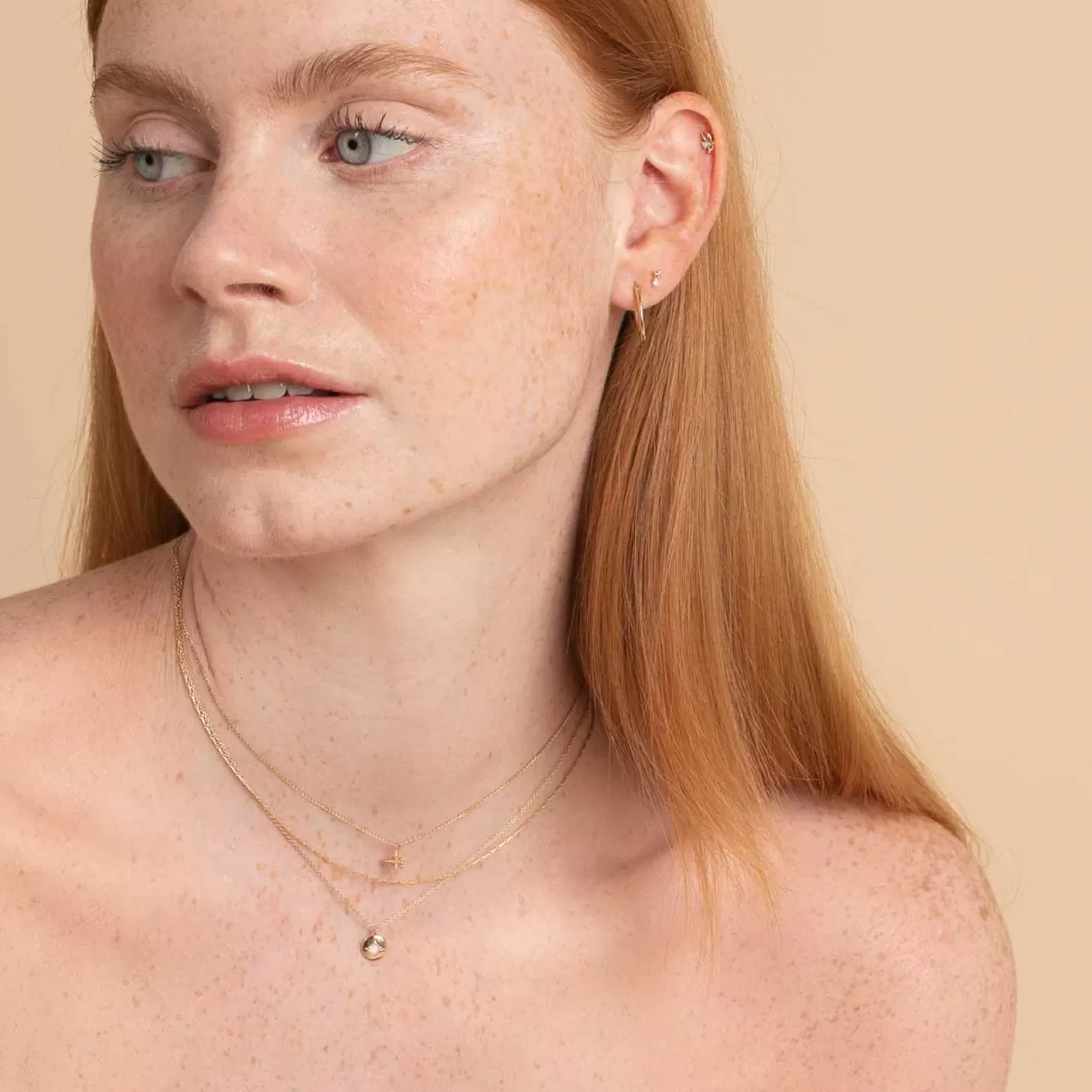 Astrid & Miyu October Birthstone Necklace In Solid Gold 14K Gold New