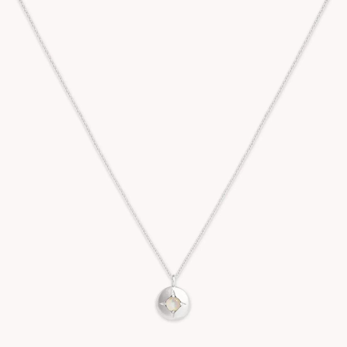 Astrid & Miyu October Birthstone Necklace In Solid White Gold 14K White Gold Best